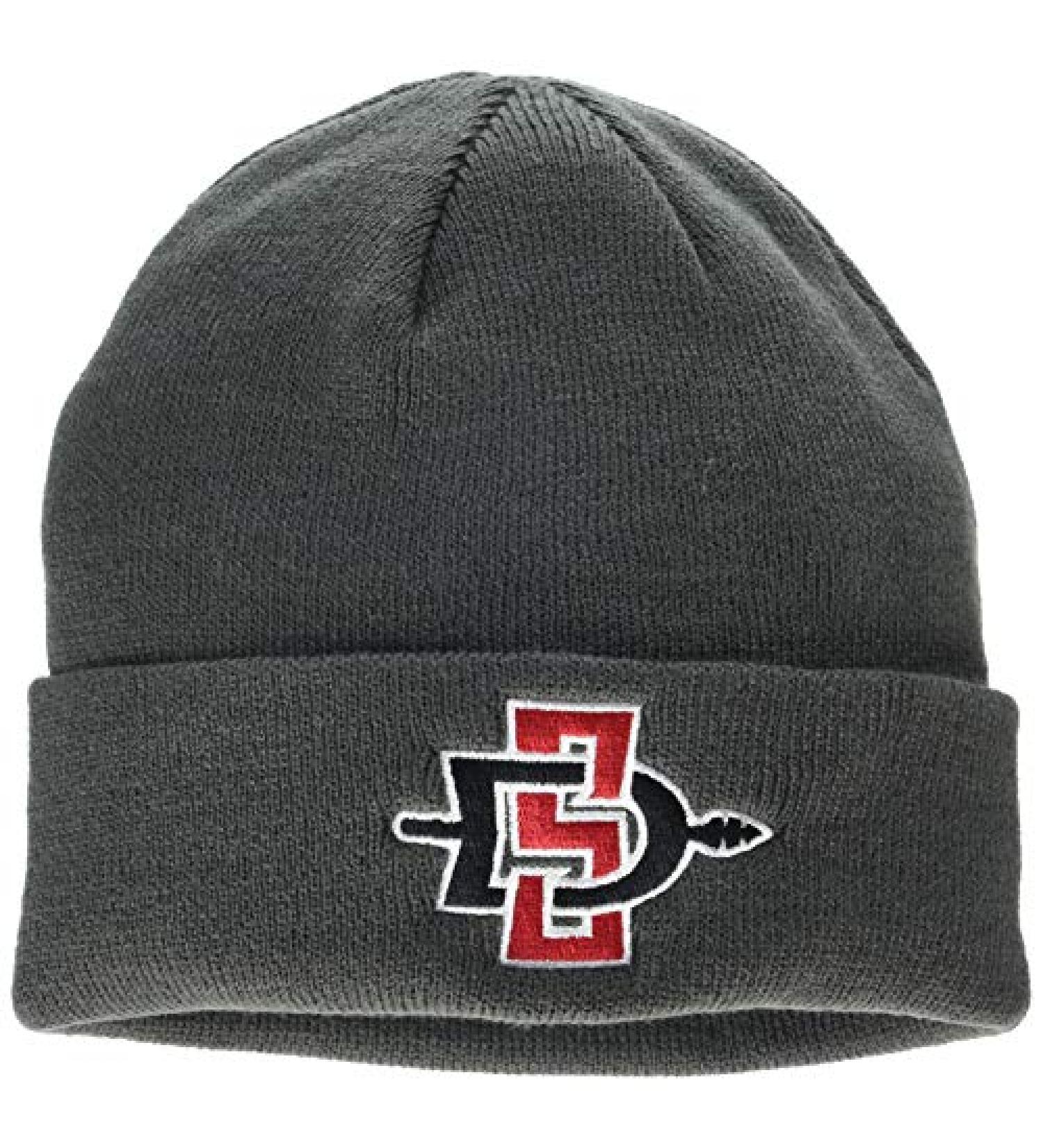 Top of the World Men's Cuffed Knit Charcoal Icon Hat San Diego State Aztecs