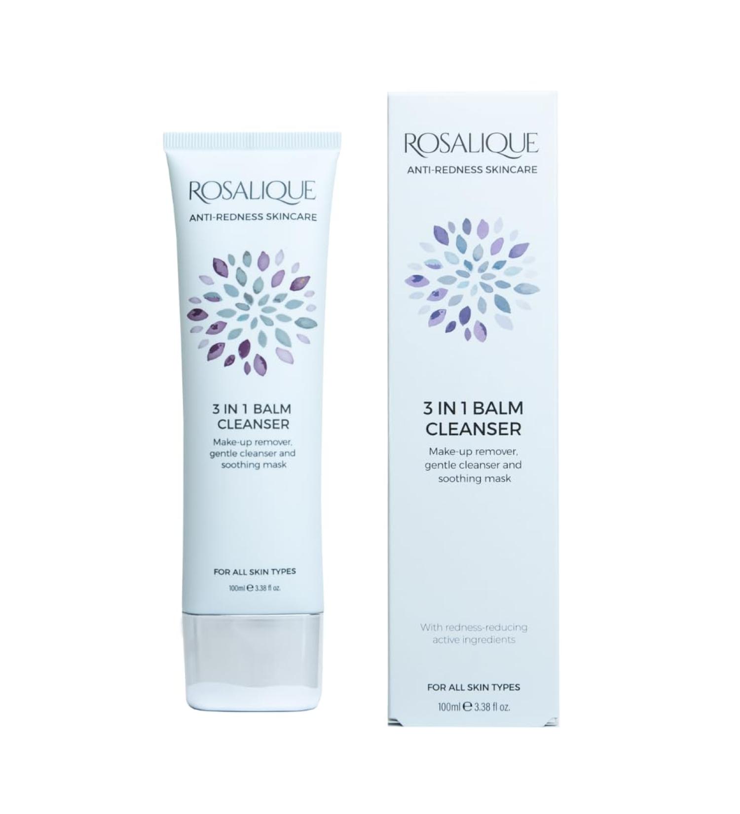 Rosalique 3 in 1 Balm Cleanser for Sensitive Redness-Prone Skin - Gentle Makeup Remover Luxurious Cleanser & Soothing Mask in One. - Buy Online on GoSupps.com