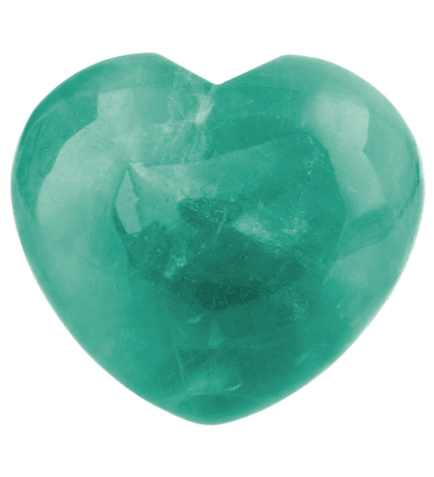 Nupuyai Green Fluorite Heart Worry Stone for Chakra Healing - 45mm - Buy Online on GoSupps.com