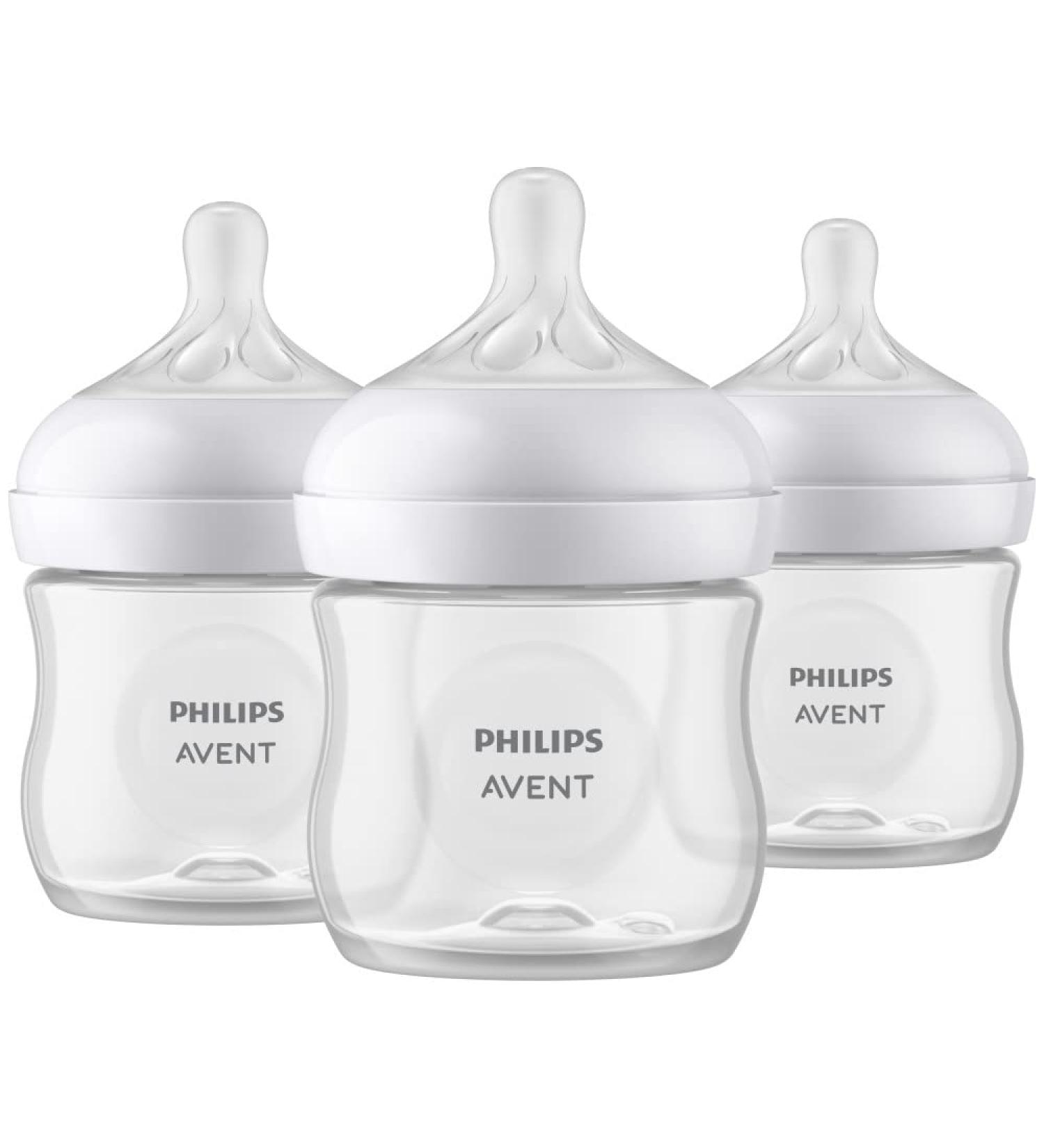Philips Avent Natural Baby Bottle With Natural Response Nipple Clear 4oz 3 pack SCY900/03 - Buy Online on GoSupps.com