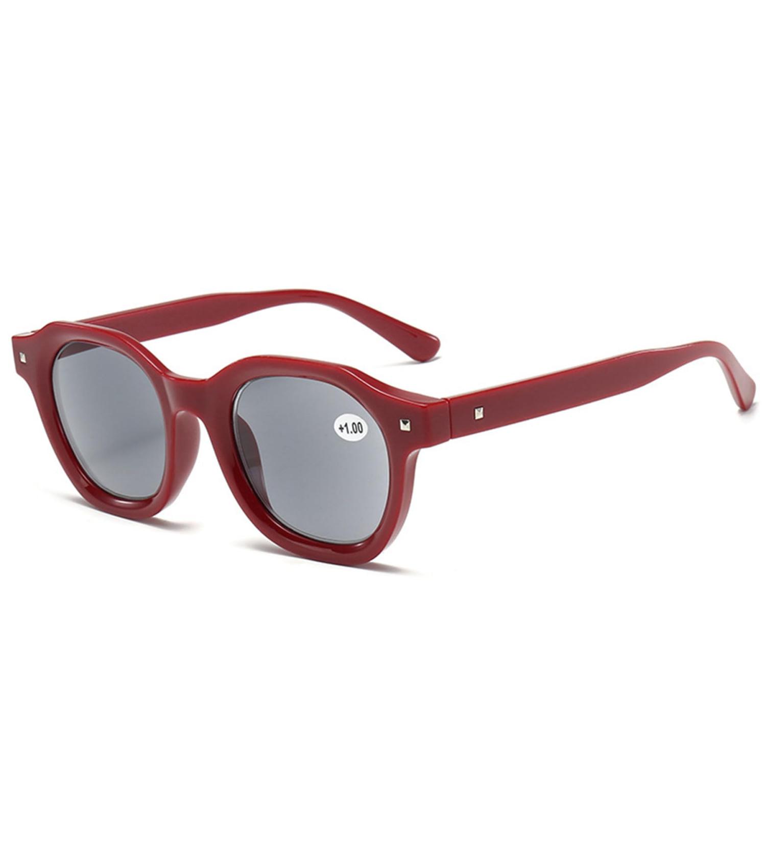 Lanomi Unisex Reading Glasses with Sun Protection & Blue Light Filters - Prescription-Ready Red Frame Gray Lens 3.0x - Buy Online on GoSupps.com