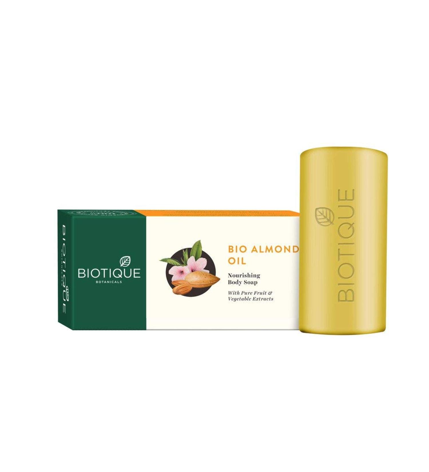 Biotique Almond Oil Nourishing Body Soap 150g | Natural Hydrating Cleanser for All Skin Types - Buy Online - Buy Online on GoSupps.com