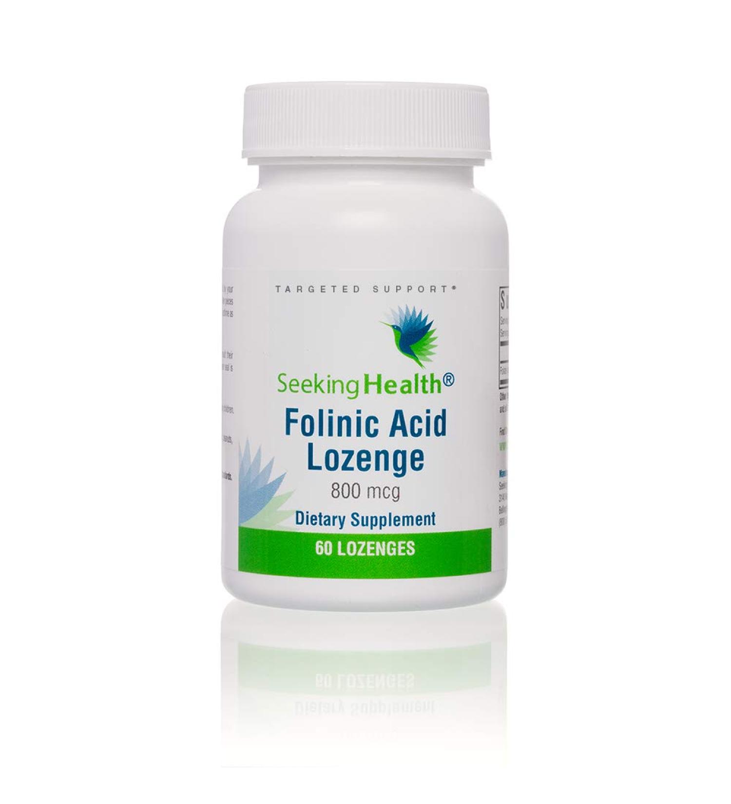 Seeking Health Folinic Acid Lozenges - 60 Lozenges | Folic Acid 800mcg Vitamin Supplement - Buy Online on GoSupps.com