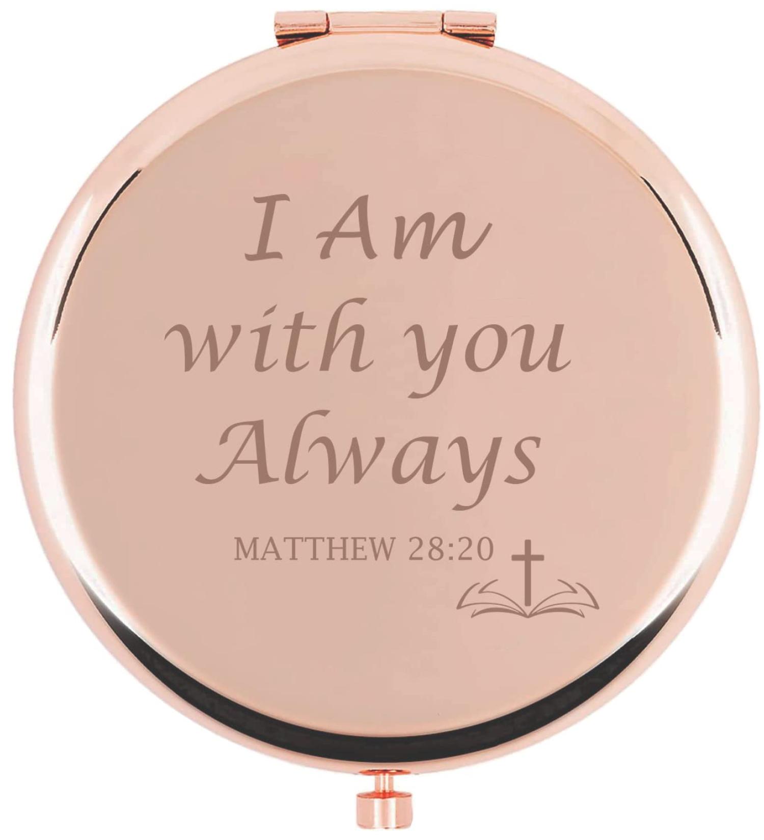 HTXLNNO Christian Gifts for Women - Inspirational Religious Scripture Round Makeup Mirror | Gifts for Her - Buy Online on GoSupps.com
