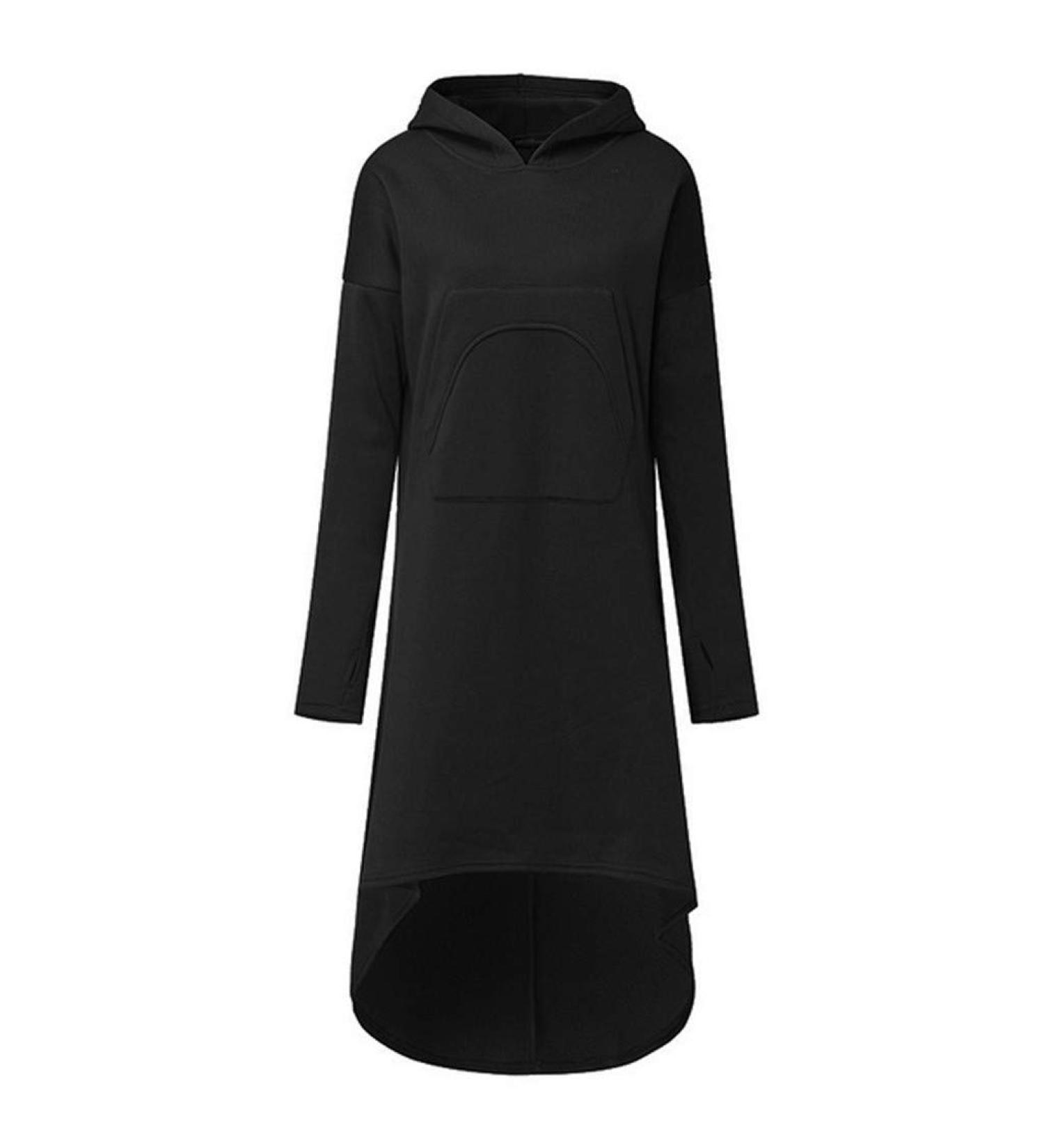Bigfanshu in Women's Clothing Hooded Sweatshirt Long Sleeve Hoodies Ladies Jumper Dress Oversized Black - Buy Online on GoSupps.com