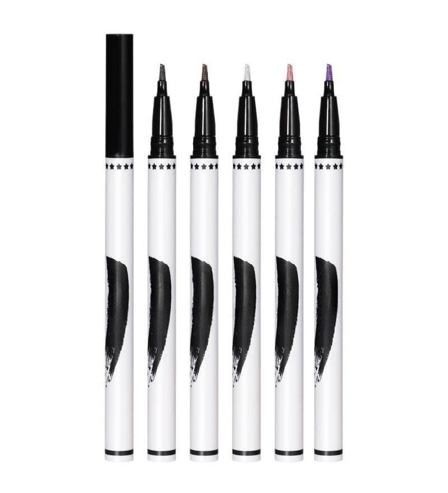 BADALO Extremely fine waterproof eyeliner. Ultra-fine long-lasting smudge-proof pink eyeliner pen for female beginners (size: 105 Absolute purple)