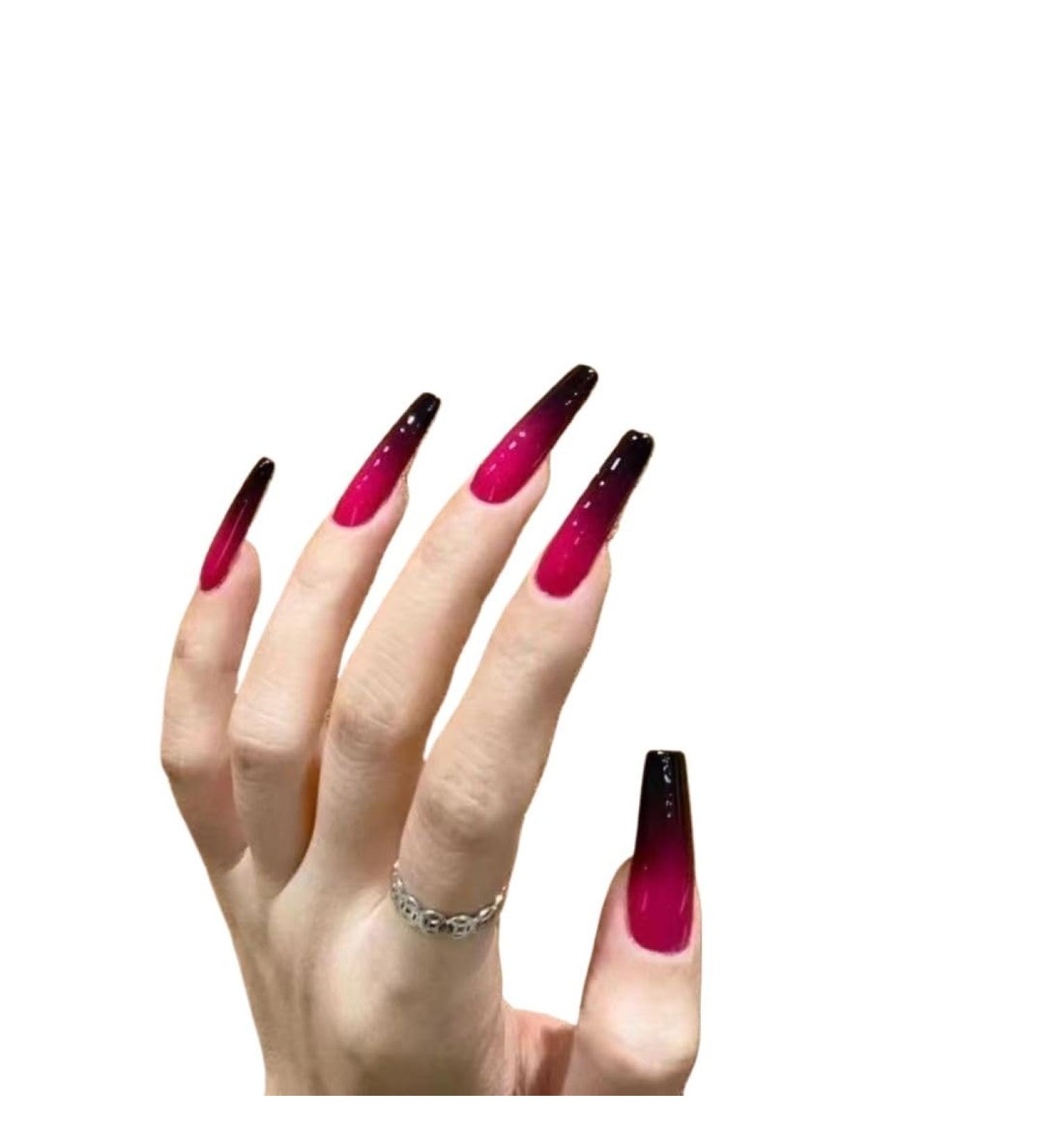 Temperament-enhancing nail art ink-and-wash series pure hand-worn nail art long explosions sweet spicy and dark nail girls.(M) - Buy Online on GoSupps.com