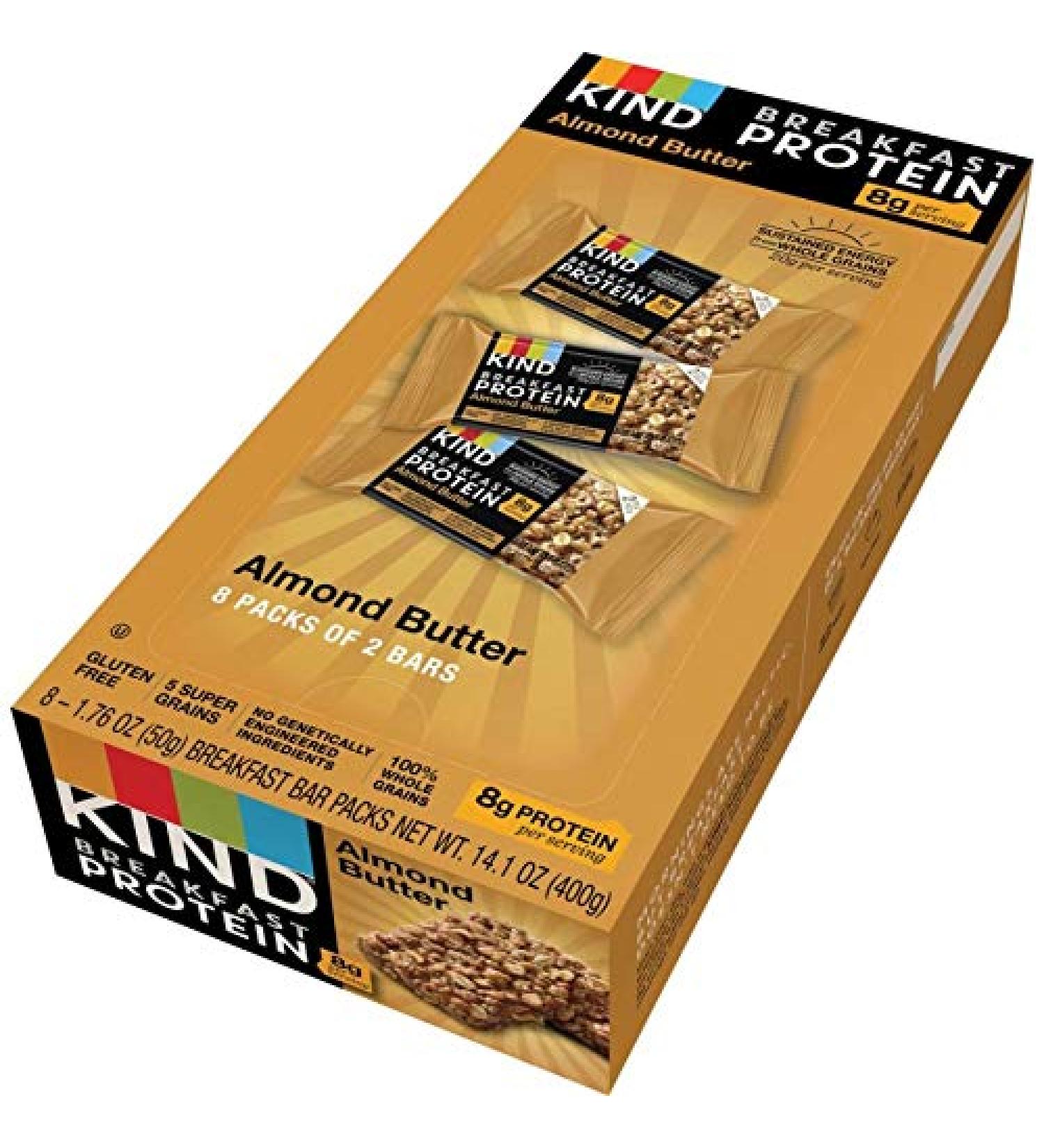 Buy KIND Bars Breakfast Protein Almond Butter â€“ 8 Pack, 2 Bars (1.76 oz Each) | Healthy Snack Option - Buy Online on GoSupps.com