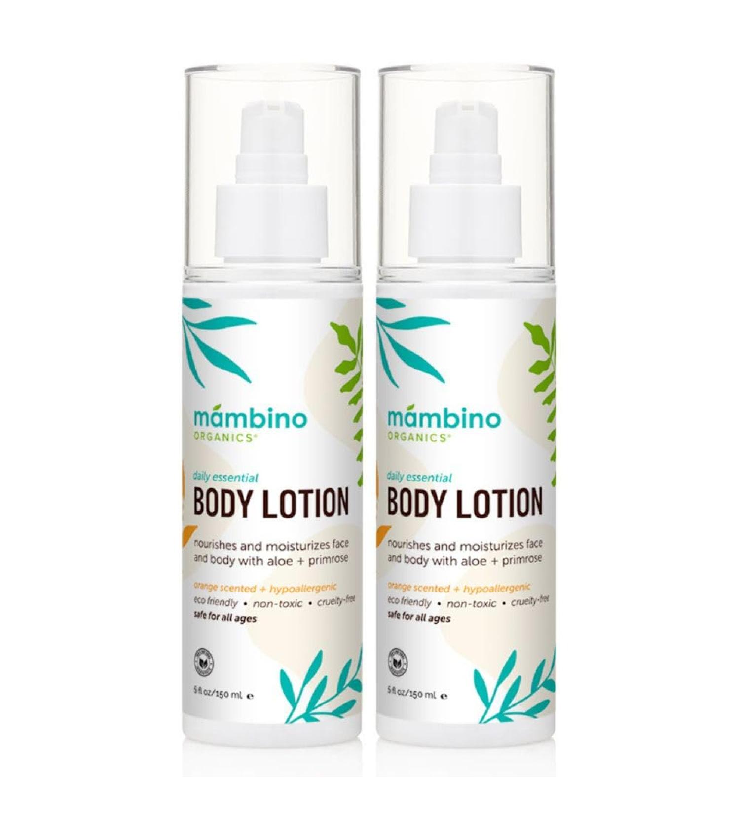 Mambino Organics Daily Essential Face & Body Lotion Hydrating Body Lotion with Coconut Aloe & Tamanu Oil Lightweight Moisturizer for Dry Skin Vegan & Cruelty-Free Skin Care 5 fl oz (2-Pack) 5 Fl Oz (Pack of 2) - Buy Online on GoSupps.com
