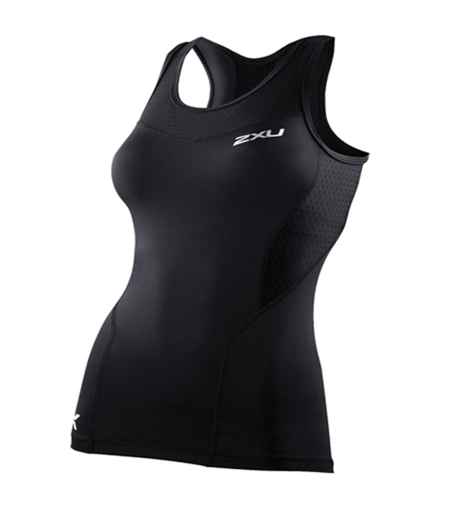 2XU Women's Compression Tank Top - Black/Black - X-Small - Buy Online on GoSupps.com