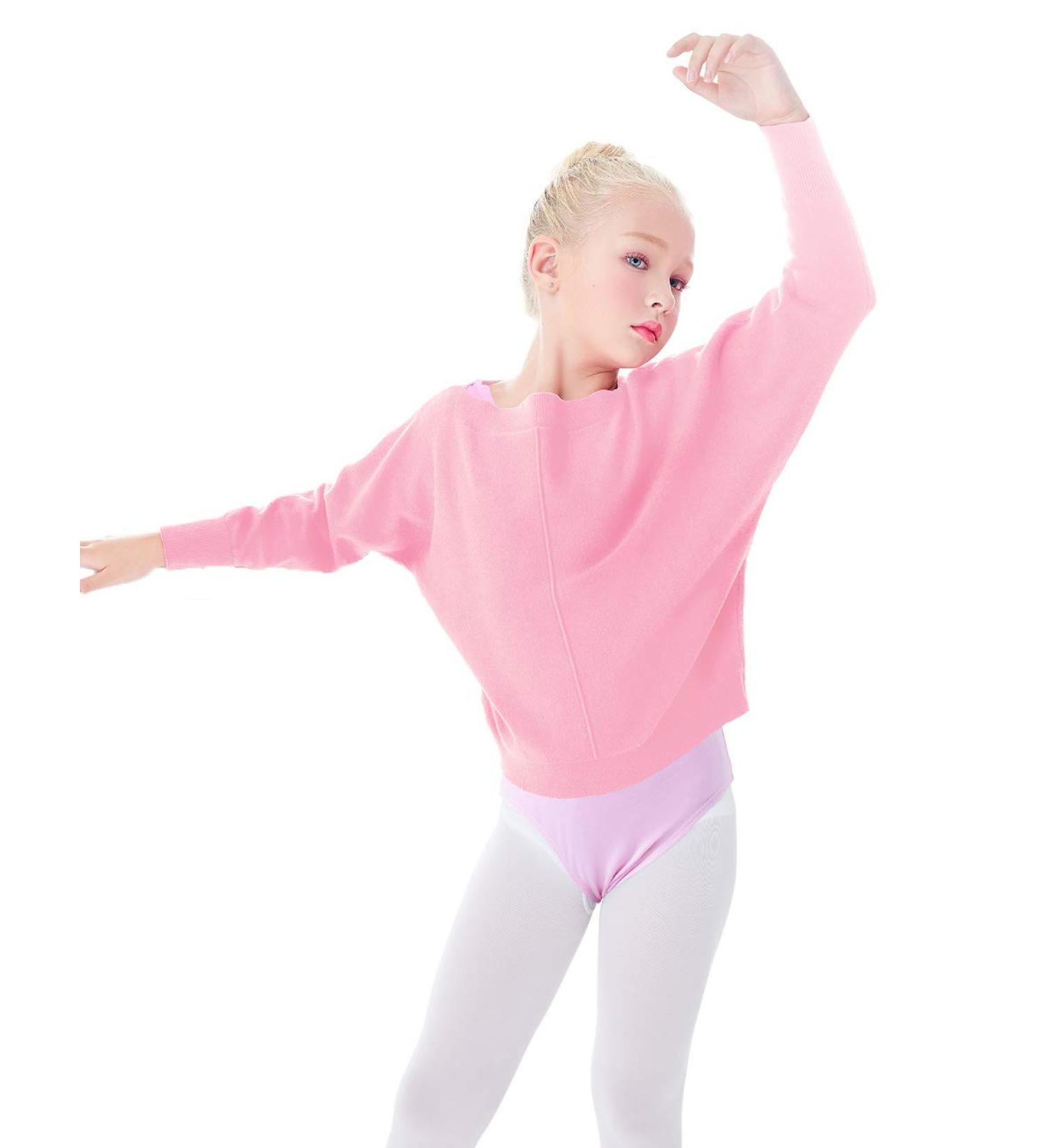 Daydance Toddler Girl's Pink Ballet Dance Sweater | Batwing Sleeve | 6-7 Years - Buy Online on GoSupps.com