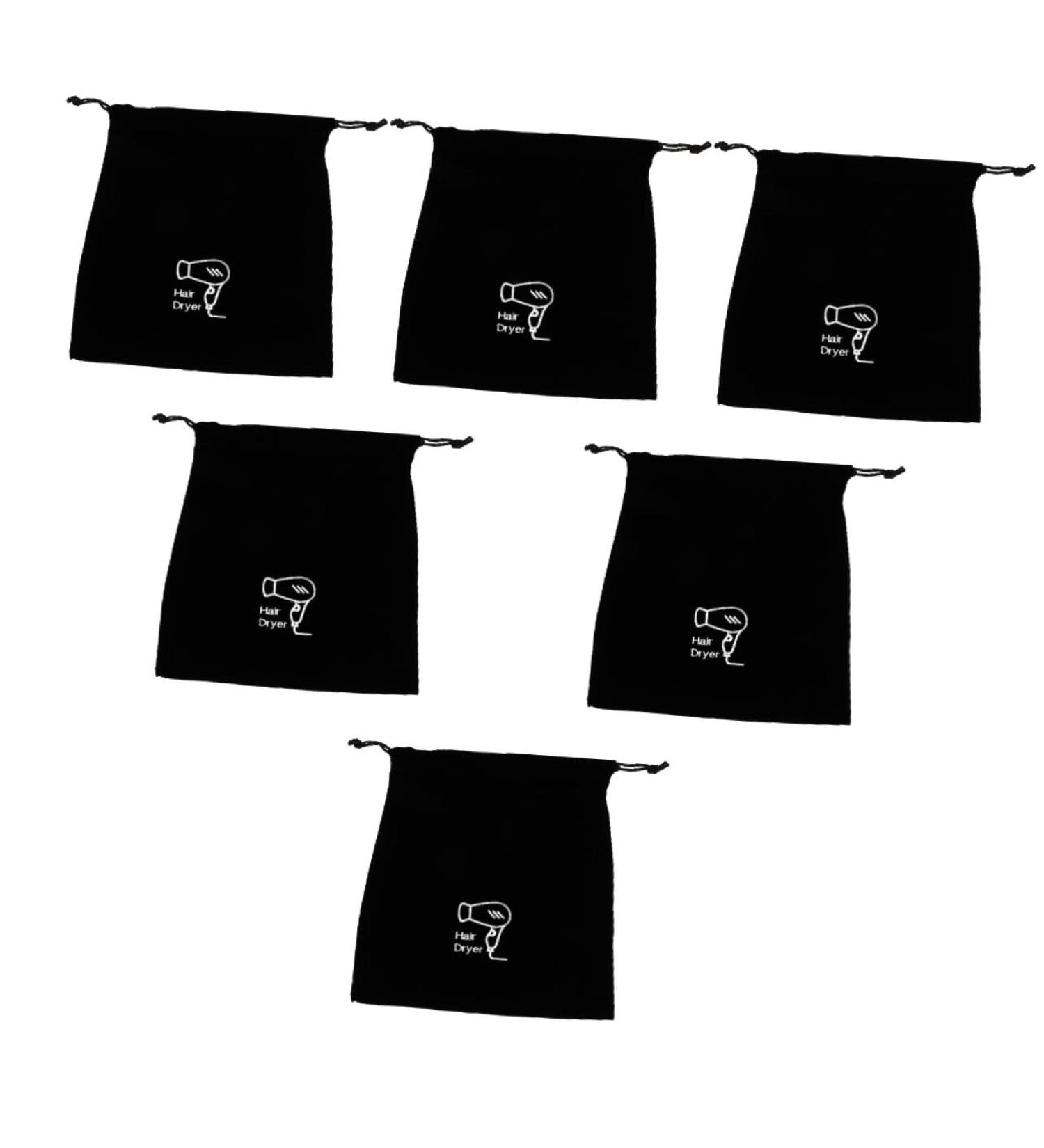 Baluue 6 Pcs Hair Dryer Storage Bag Hair Dryer Bag Hotel Hair Dryer Pouch Jewels for Hair Black Flannel - Buy Online on GoSupps.com