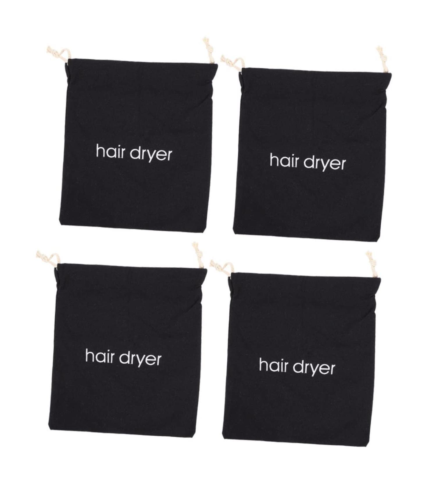 PLAFOPE 4pcs Hair Dryer Storage Bag Hair Dryer Carrying Bags Hair Waver Tool Hair Bag Cloth Bag Fabric Black - Buy Online on GoSupps.com