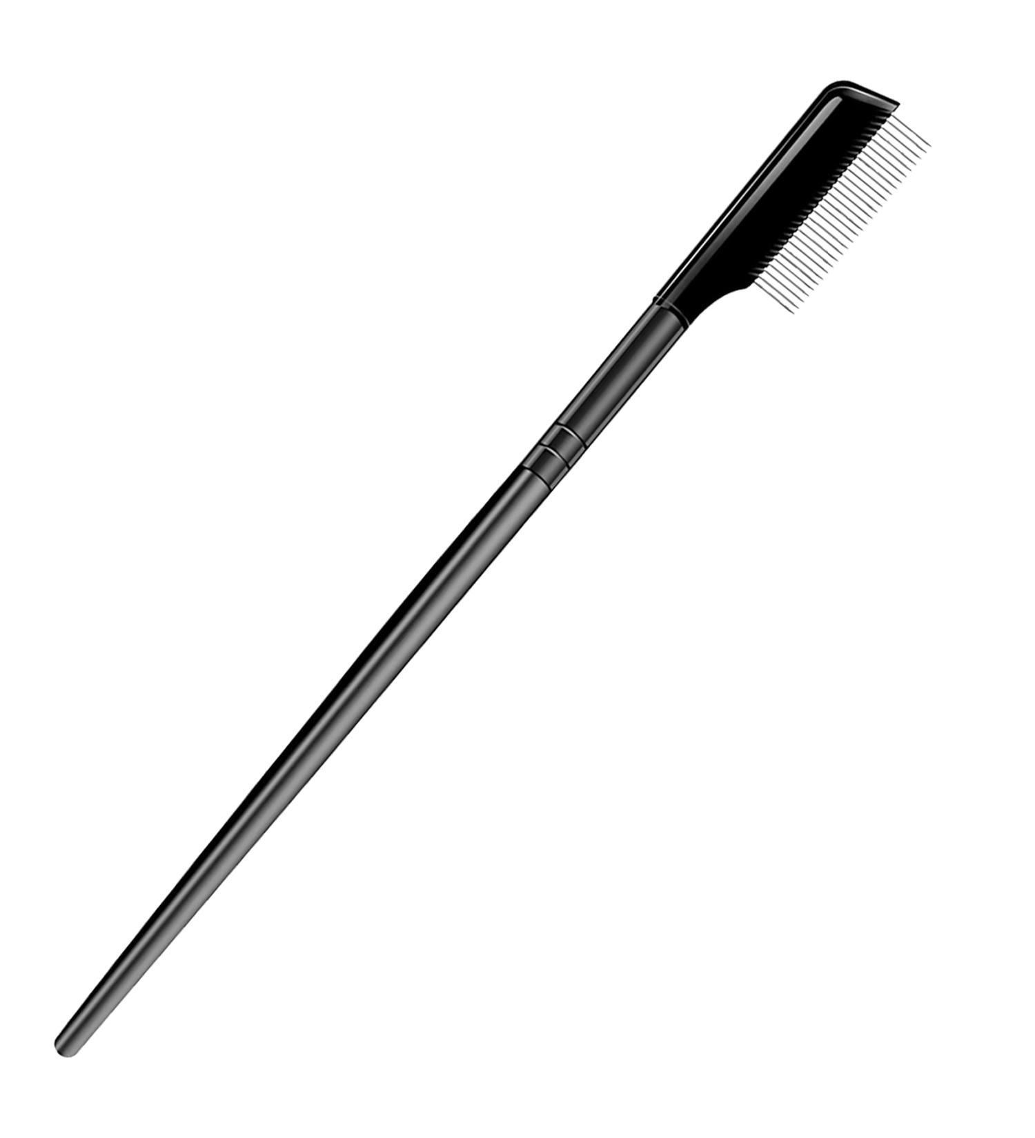 Metal Teeth Eyelash Comb Separator + Mascara Applicator | Eye Makeup Brush Tool with Comb Cover - 1 Pcs Straight - Buy Online on GoSupps.com