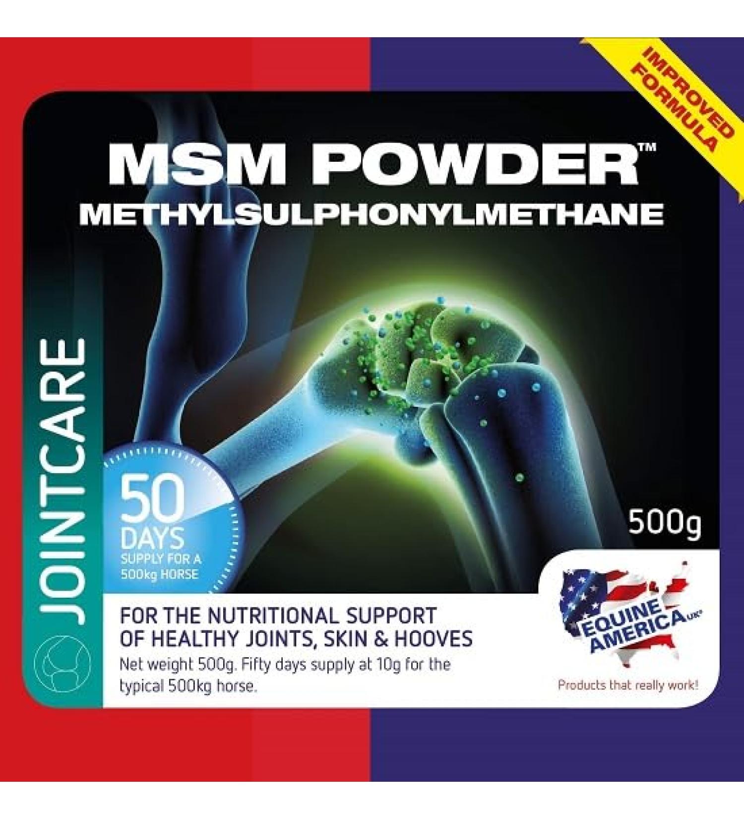 MSM Equine America Powder | Premium Ready for Use of Horse & Pony Supplement | Joint Support | 500g