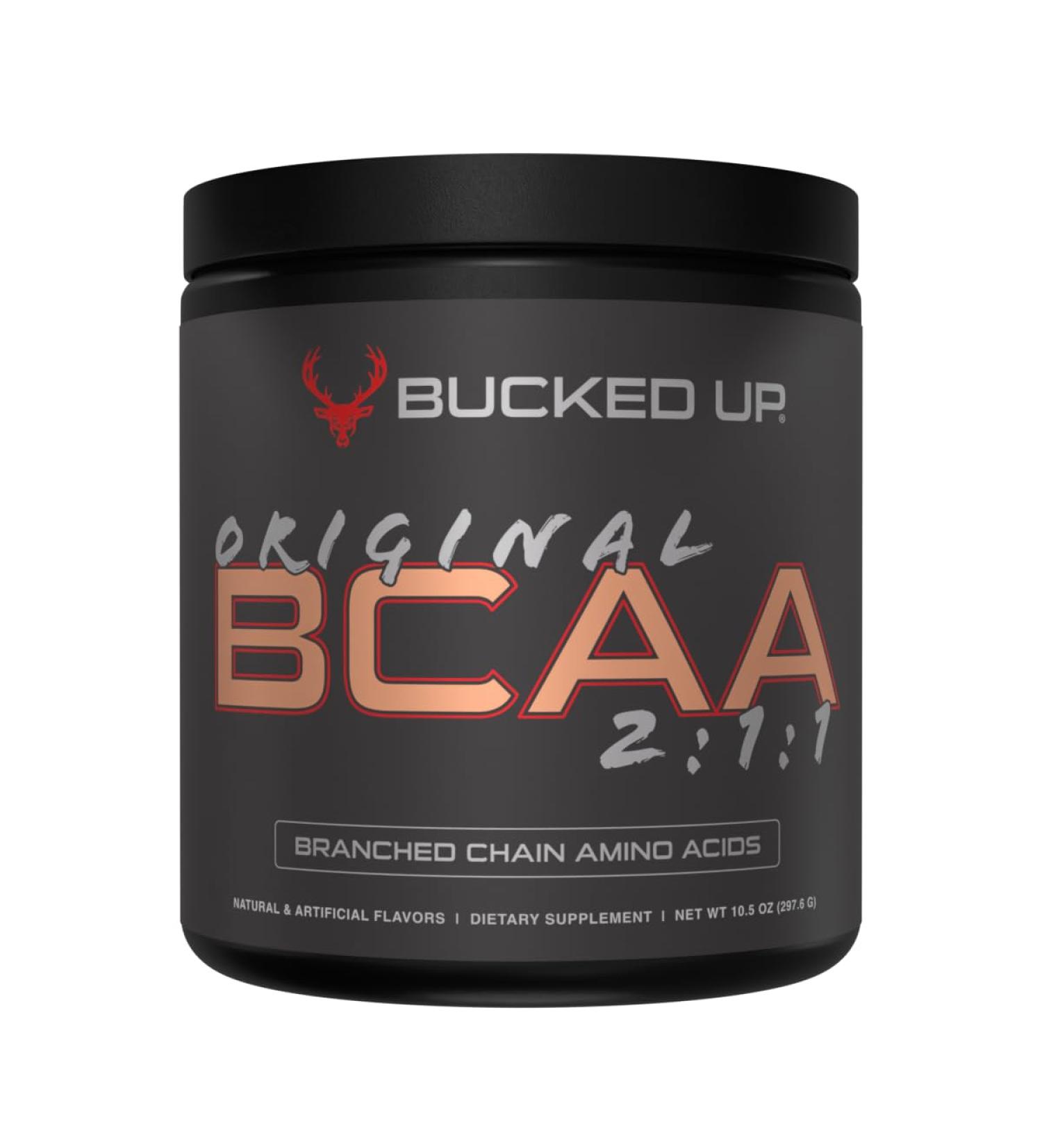 Bucked Up Original BCAA 2:1:1 Branched Chain Essential Amino Acids - Supplement Powder - | 100% Pure 2:1:1 Instantized Formula | Pre/Post Workout | 30 Servings | (Peach Ring Flavor) - Buy Online on GoSupps.com