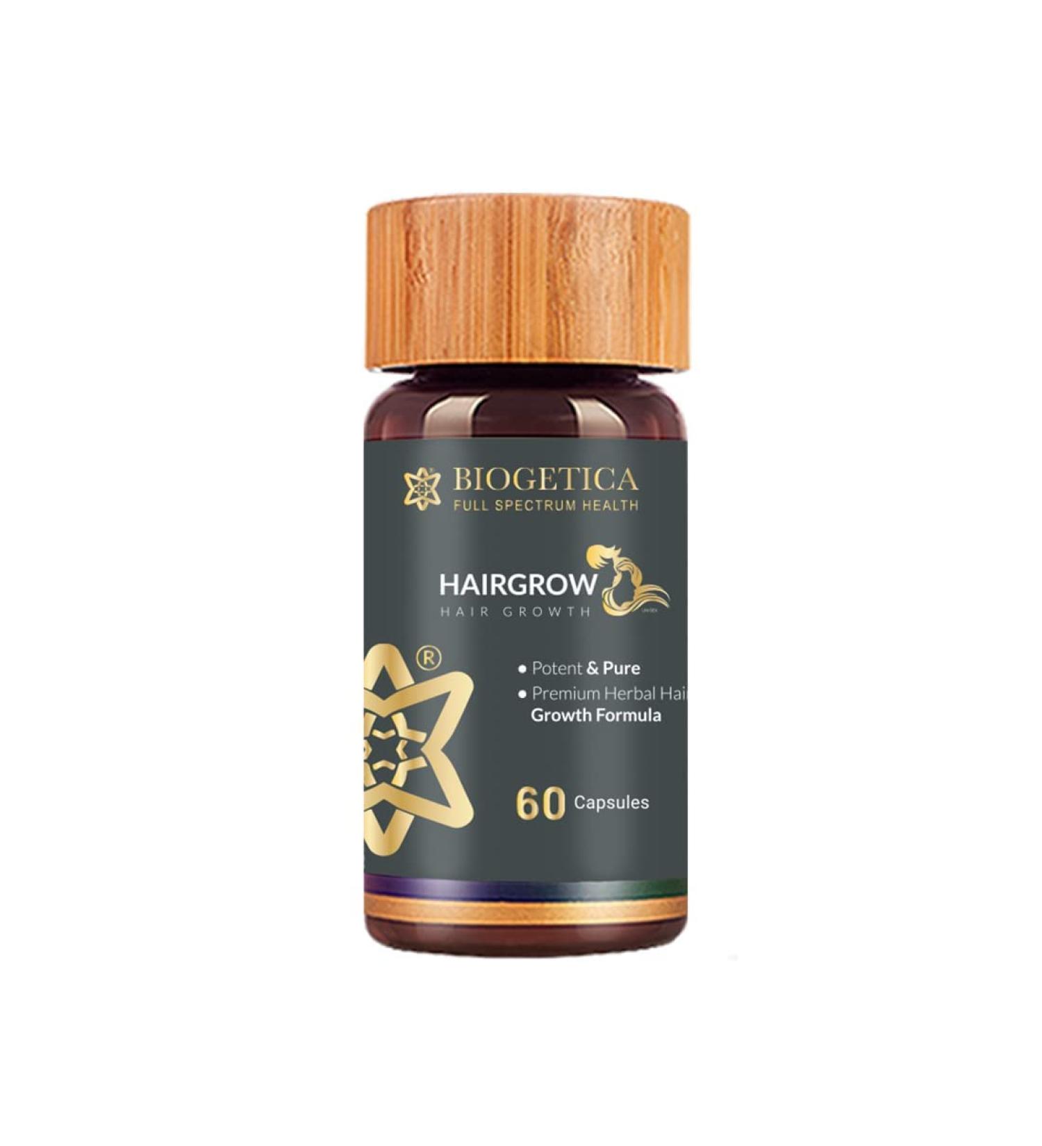 Hairgrow Herbal Capsule for Healthy Hair with Amla Ashwagandha Nutmeg and Licorice - Enhance Hair Strength - 100% Vegan - 60 Capsules