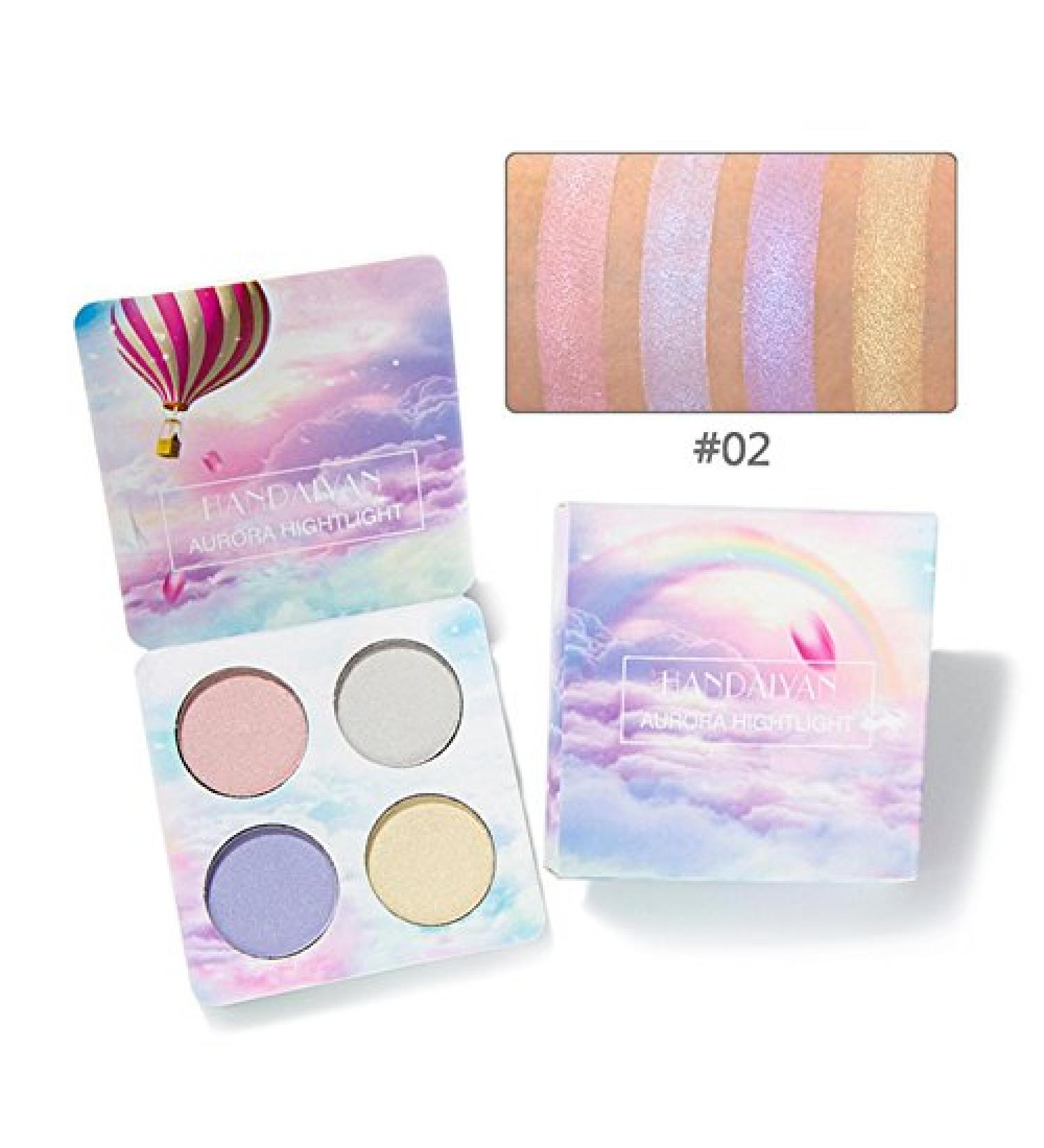 AKDSteel HANDAIYAN Women 4 Colors Highlight Eyeshadow Waterproof Long-Lasting Eye Shadow Palette Makeup Kit 2# - Buy Online on GoSupps.com