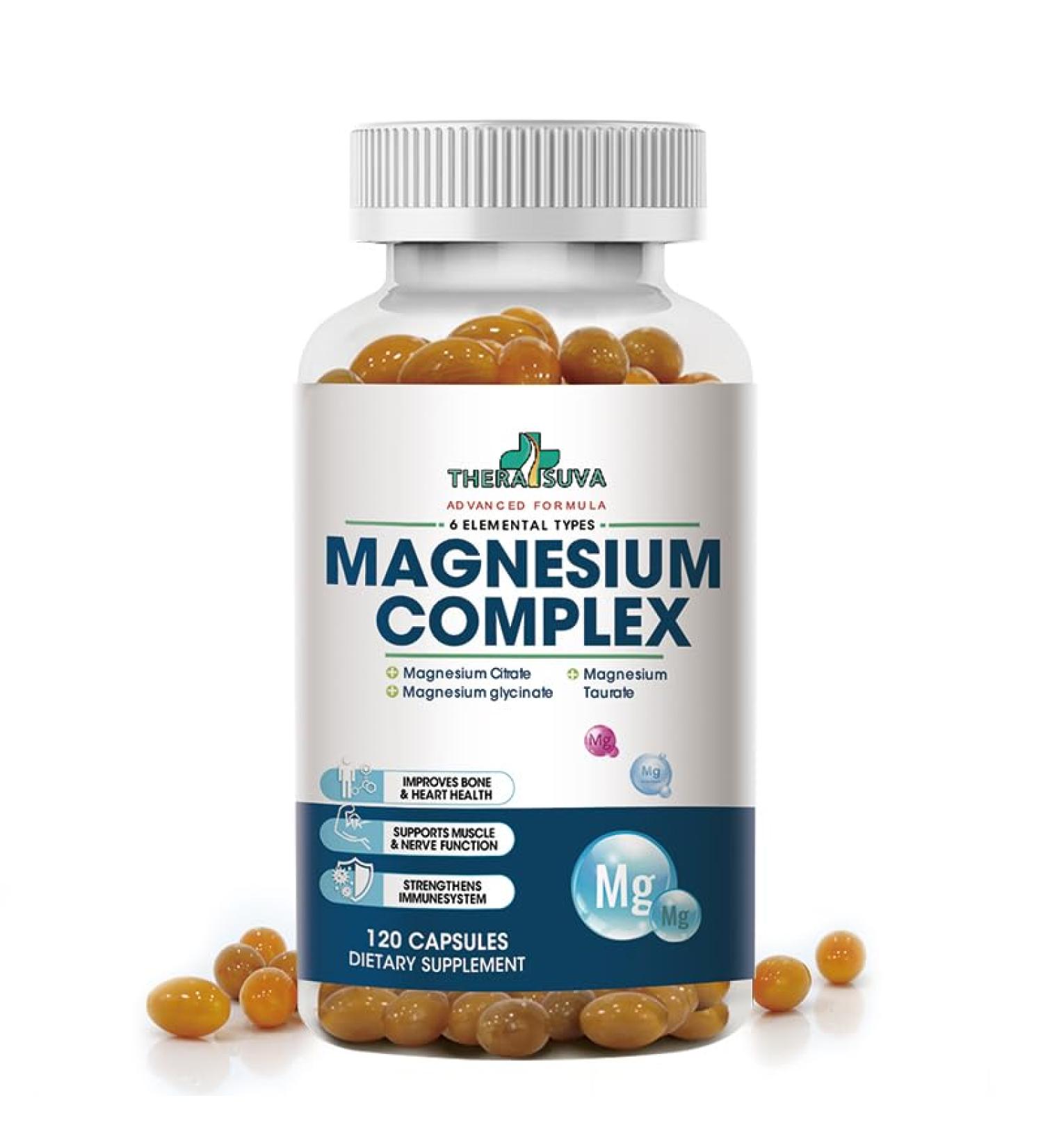 High Absorption Magnesium Complex | 6 Element Magnesium Complex for Muscle Bone & Nerve Health 2 Month Supply 120 Softgels - Buy Online on GoSupps.com