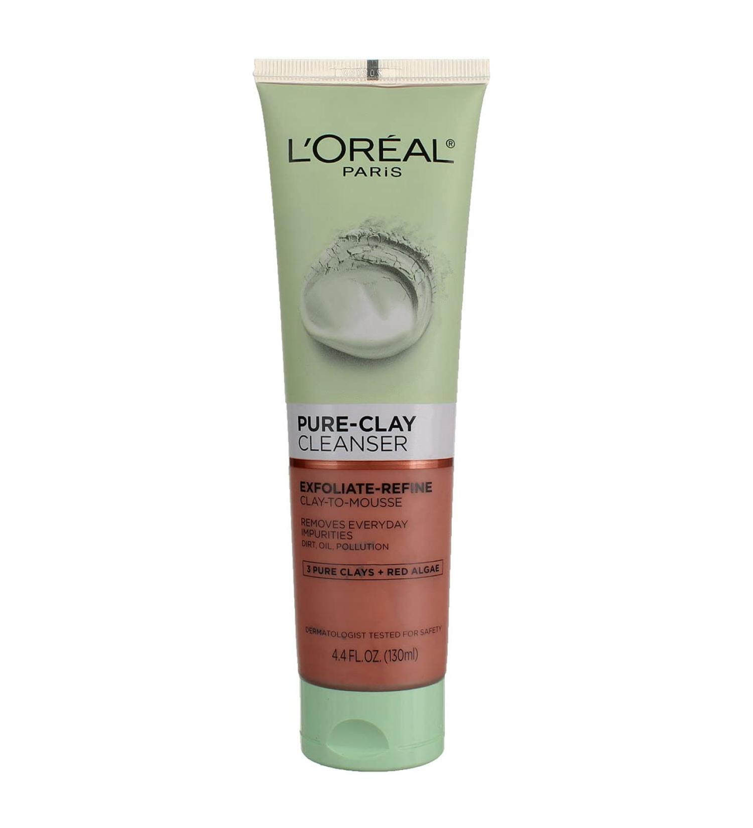 L'Oreal Pure Clay Cleanser with Red Algae Exfoliate Refine 4.4 fl oz - Pack of 2 - Buy Online on GoSupps.com