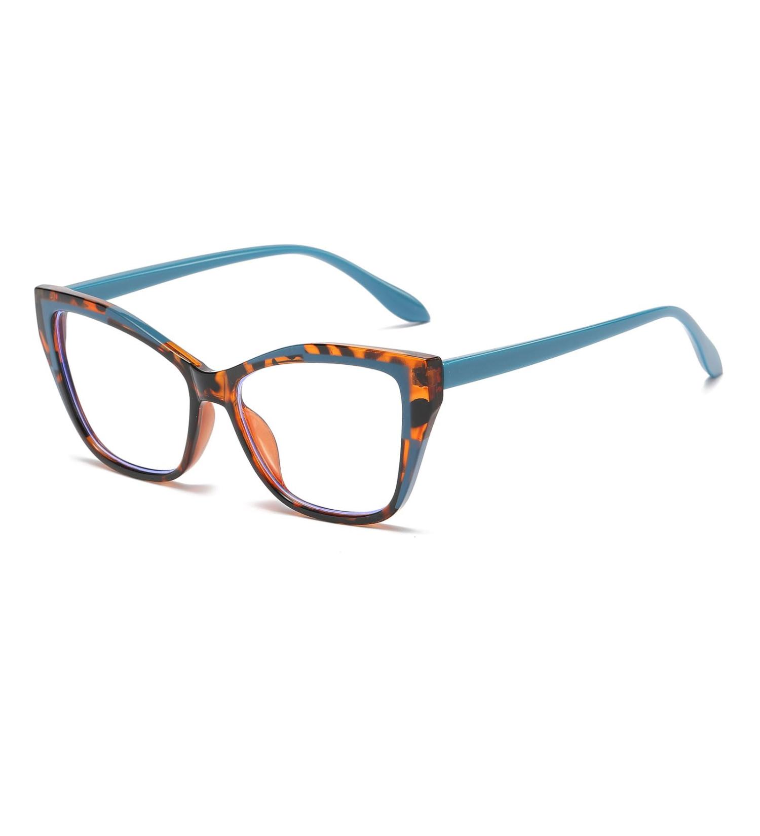 LJCZKA Oversized Blue Light Blocking Glasses for Women - Stylish Cat Eye Eyewear for Computer Use - Anti Eyestrain Cateye Clear Frame with Leopard Blue Design - Buy Online on GoSupps.com