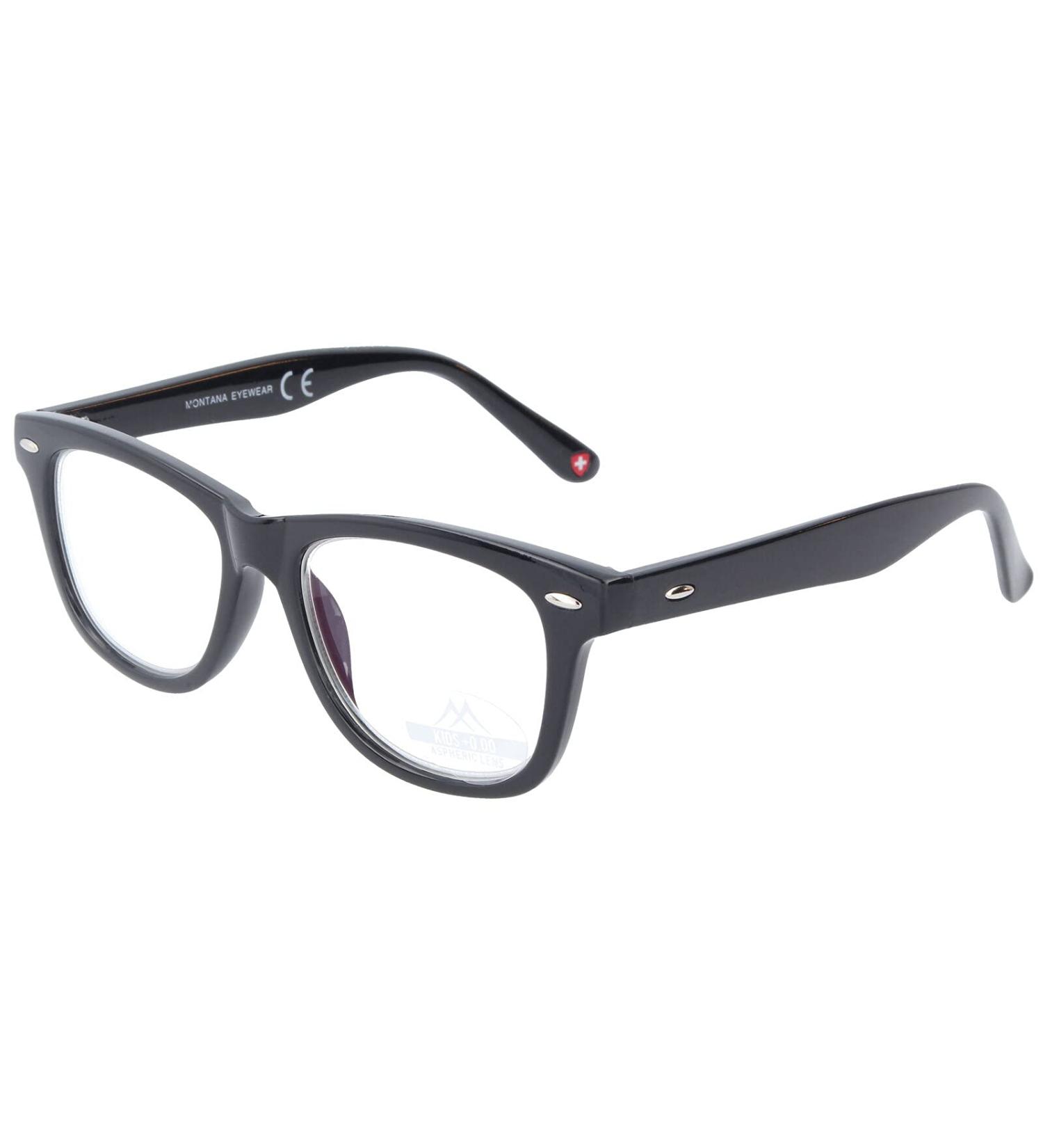 Practical plastic glasses / aid KBLF1 for children without prescription with blue light filter in black