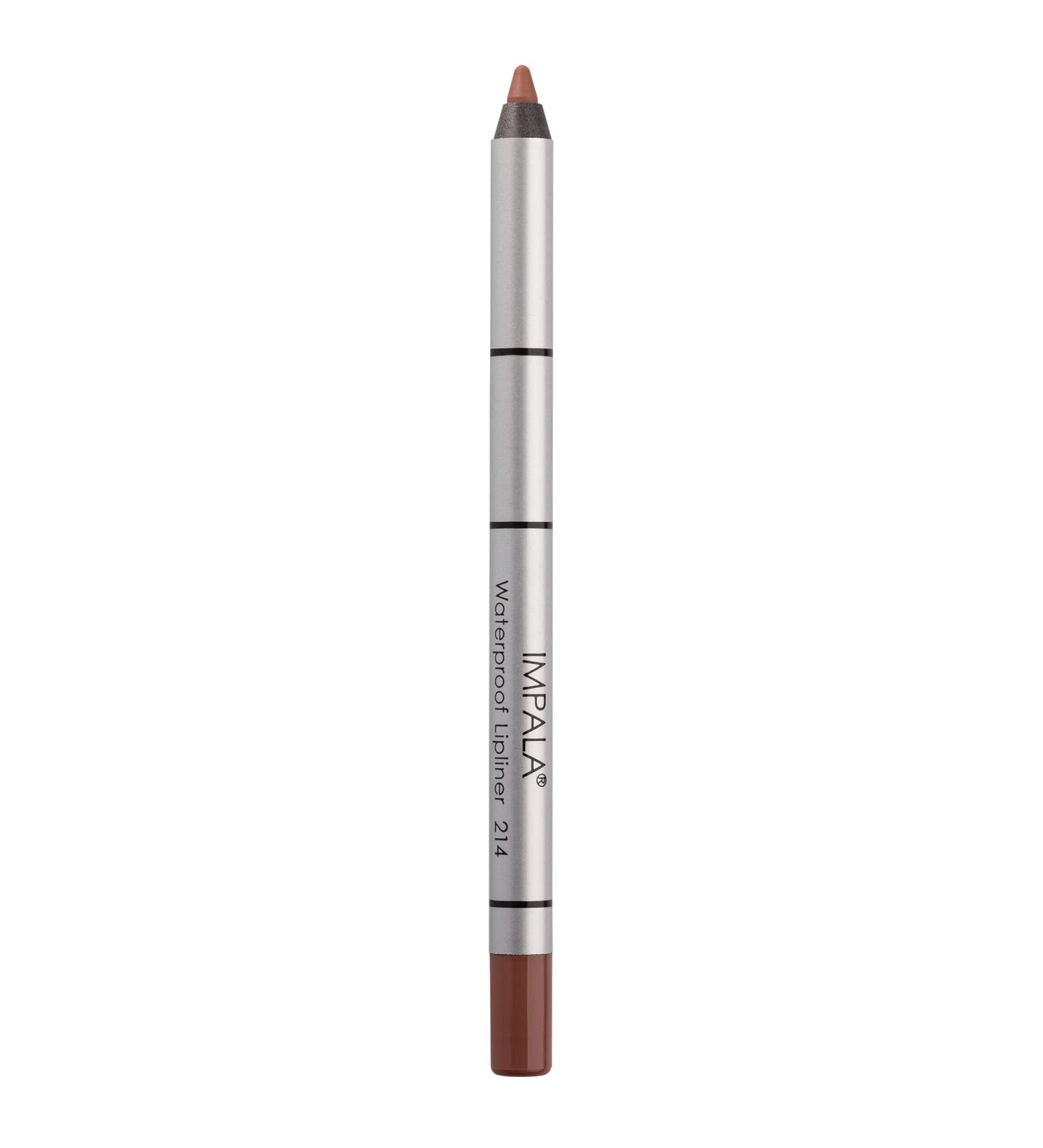 IMPALA | Creamy Waterproof Lip Pencil Dark Nude Color 214 | Permanent Lip Liner | Waterproof Lip Pencil | Long-lasting Lip Liner | Volumizing Effect 214 Dark Nude - Buy Online on GoSupps.com