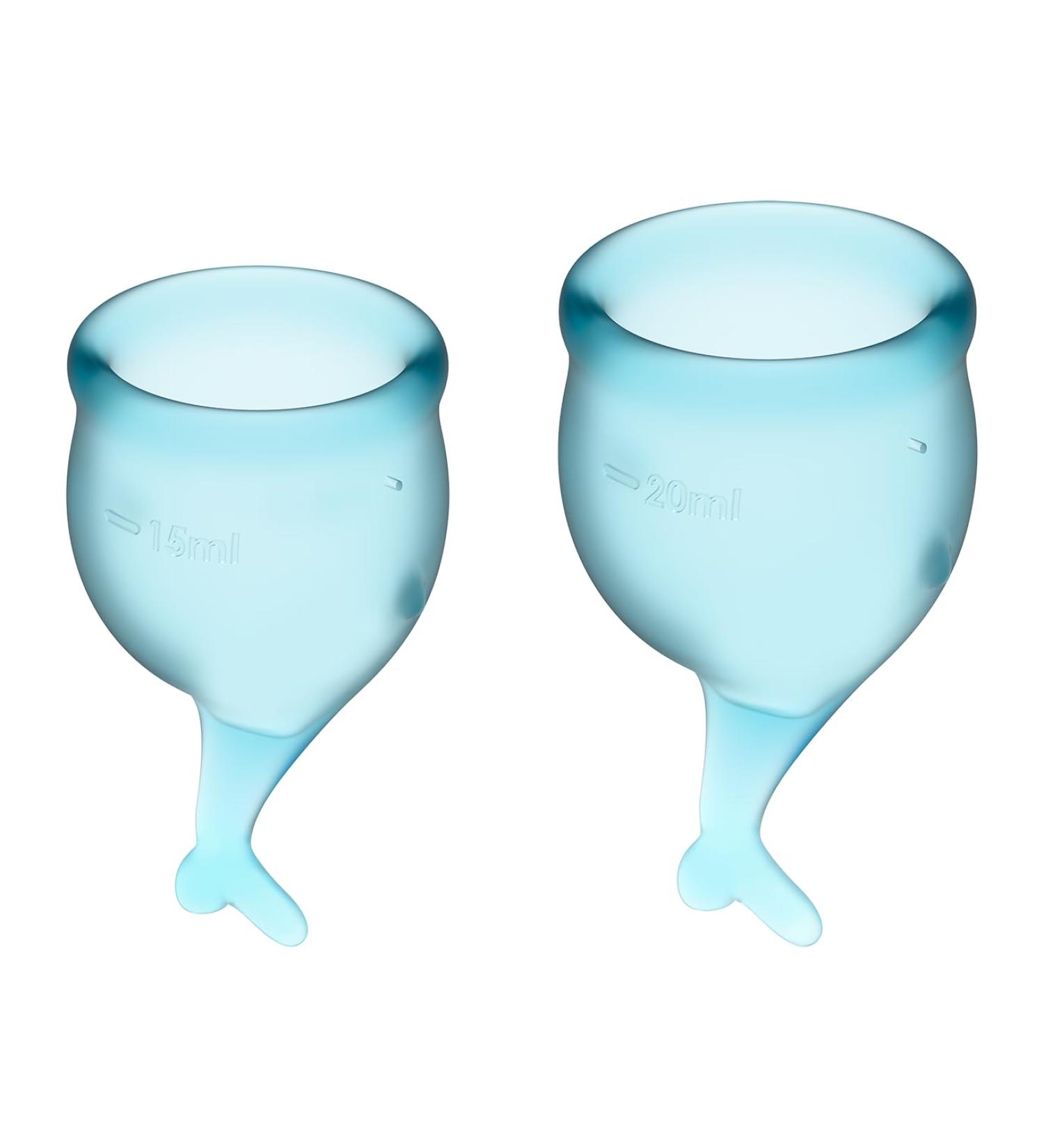 Satisfyer Feel Secure Menstrual Cup - Reusable Silicone Period Cup with 2 Sizes for All Flows - Soft Flexible Easy Insertion & Removal - Buy Internationally - Buy Online on GoSupps.com