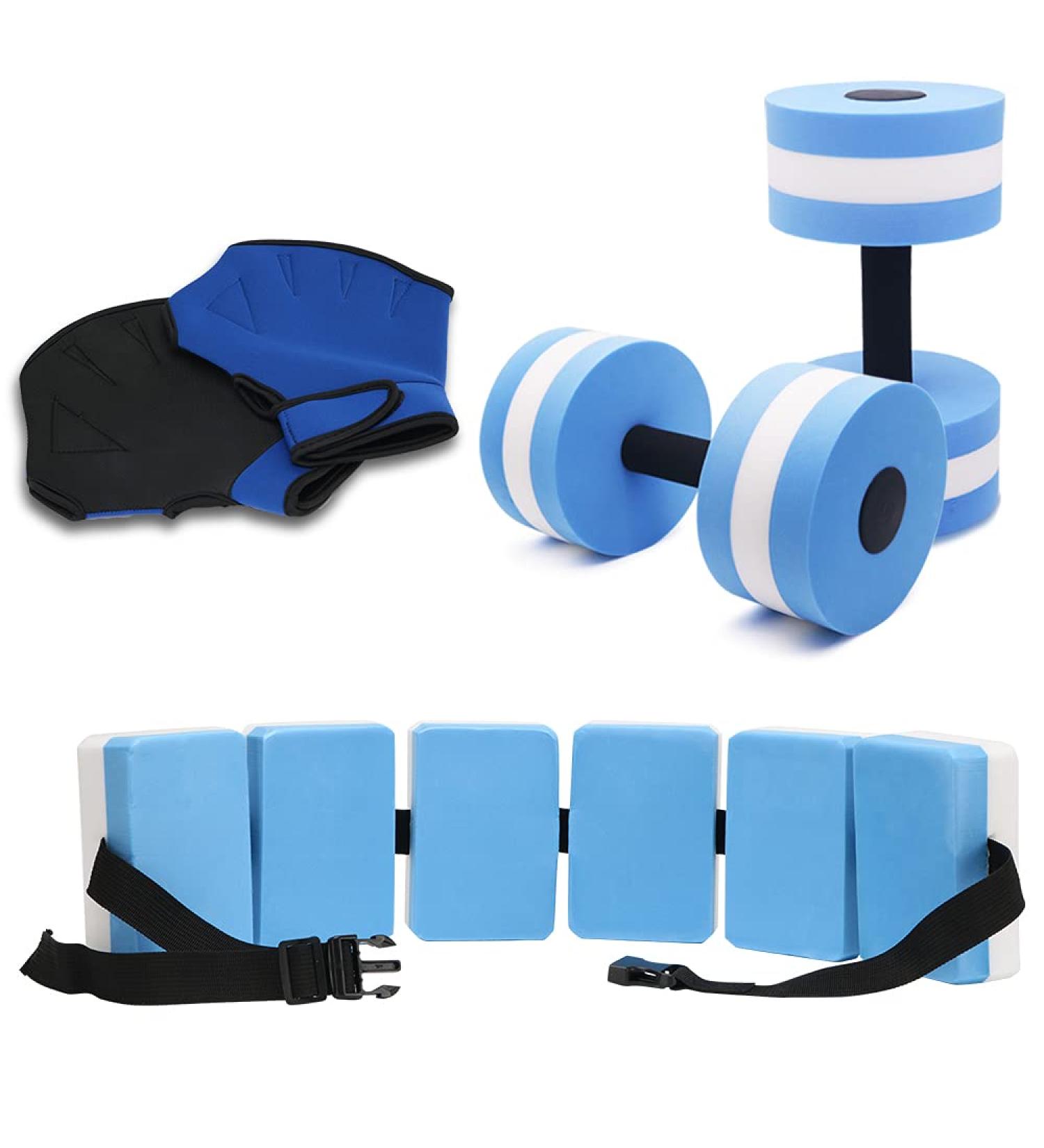 UNAOIWN Water Dumbbell Set for Aquatic Aerobics - Water Weights Equipment for Aquatic Fitness - Buy Online on GoSupps.com