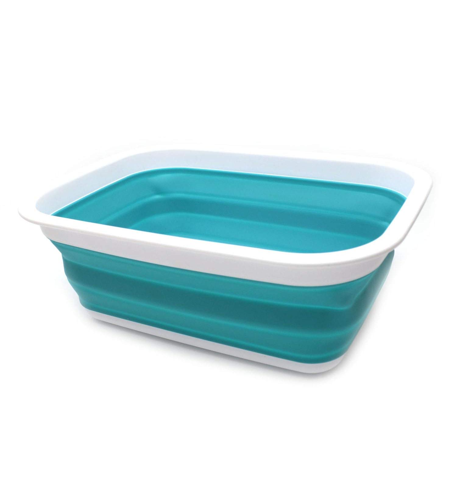 SAMMART 9.2L Collapsible Tub - Portable Outdoor Picnic Basket/Crater - Foldable Shopping Bag - Space Saving Storage Container (Bright Blue) - Buy Online on GoSupps.com