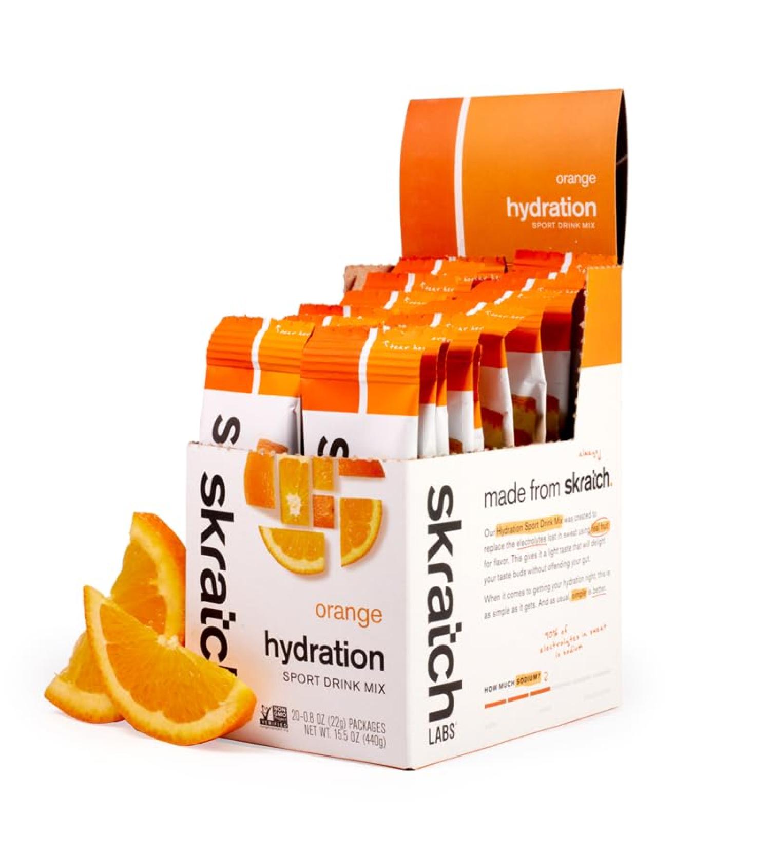 SKRATCH LABS Sport Hydration Drink Mix | Poudre de glucides et d' lectrolytes | 20x22g | Orange | Endurance entra nement comp tition |Sans gluten Vegan Keto