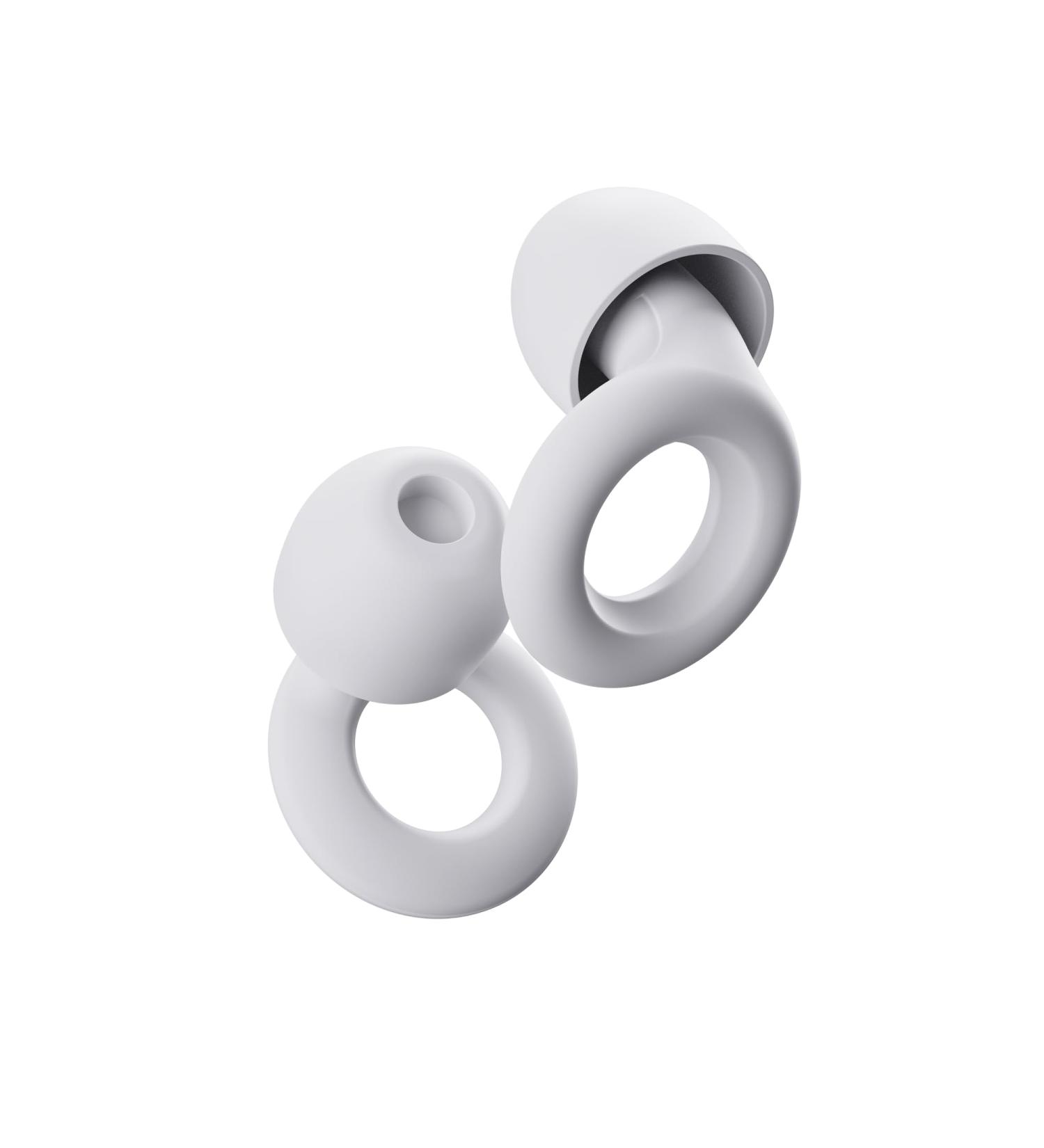 Loop Quiet Earplugs for Sleeping - Soft Reusable Silicone 8 Attachments (XS/M/L) SNR 24DB Noise Reduction Ideal for Travel & Concentration - White - Buy Online on GoSupps.com