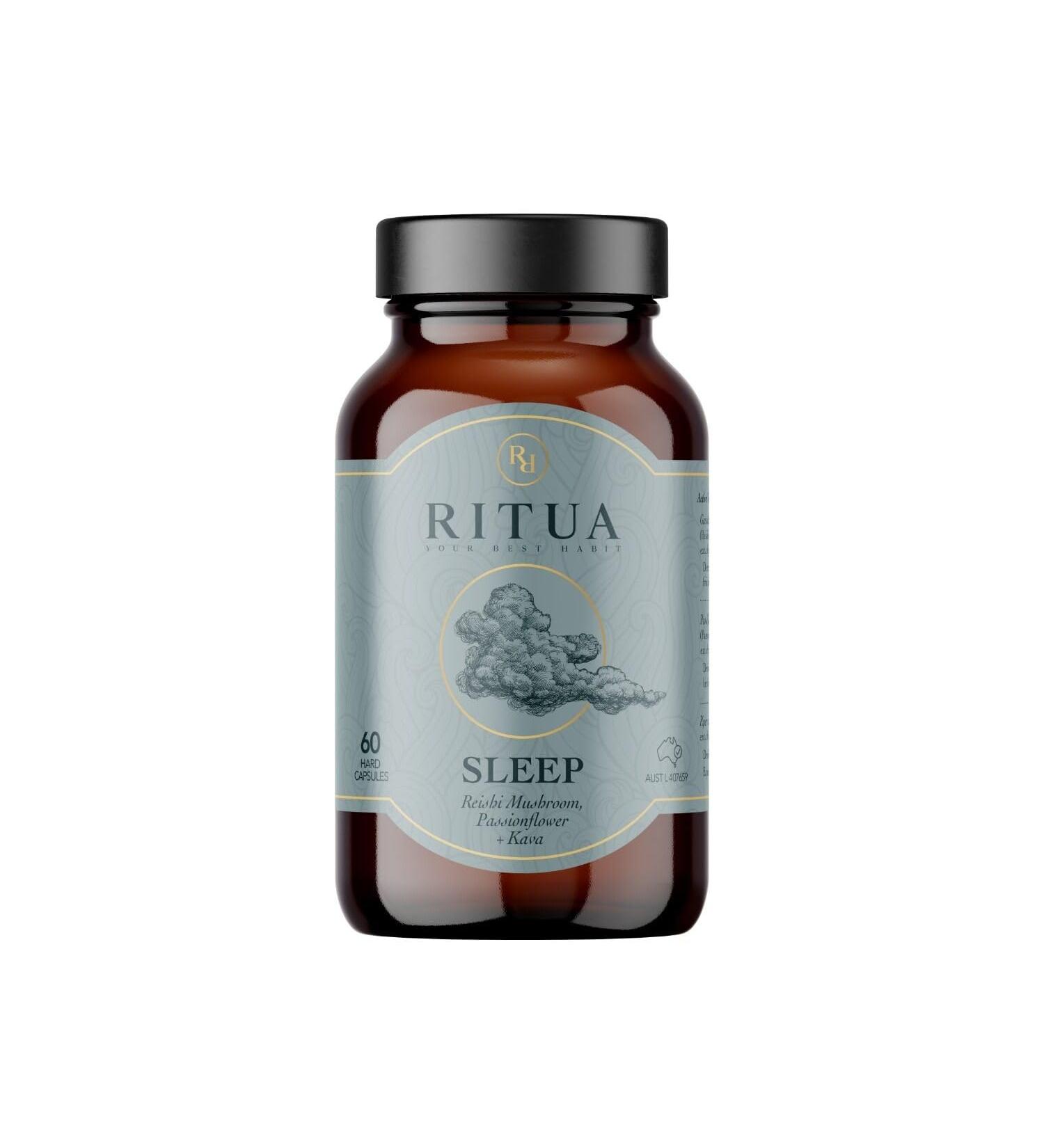 RITUA Wellness Natural Sleep Supplement Deep Sleep Aid Mushroom Supplement with Kava Powder Reishi Mushroom and Passionflower Extracts Alternate to Sleep Gummies Promotes Relaxation 60 Capsules - Buy Online on GoSupps.com
