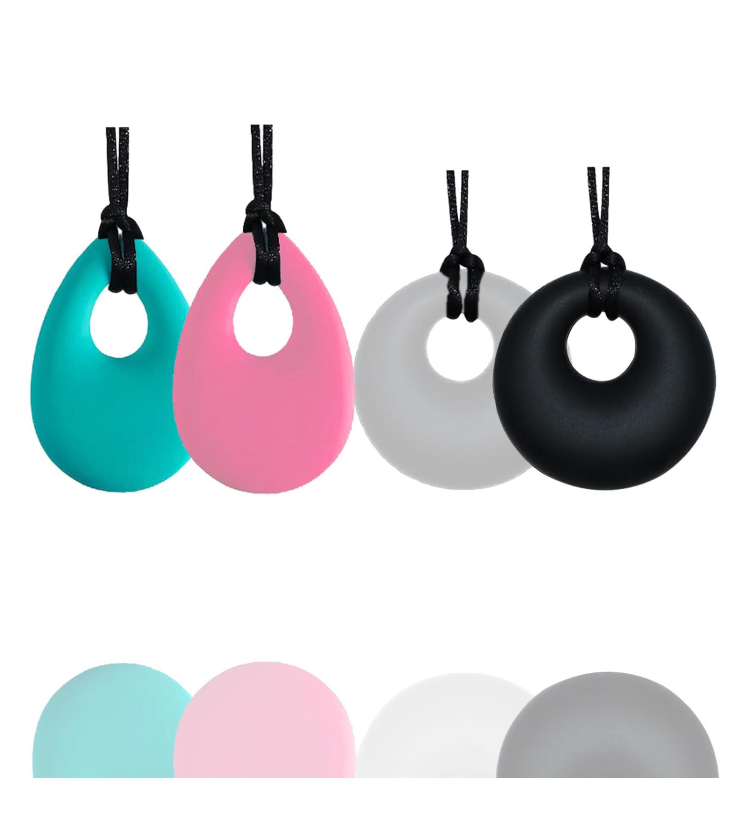 TDAH Children's Chew Collar - 4 Pack Sensory Chew Collars for Teething Autism & ADHD Relief - Buy Online on GoSupps.com
