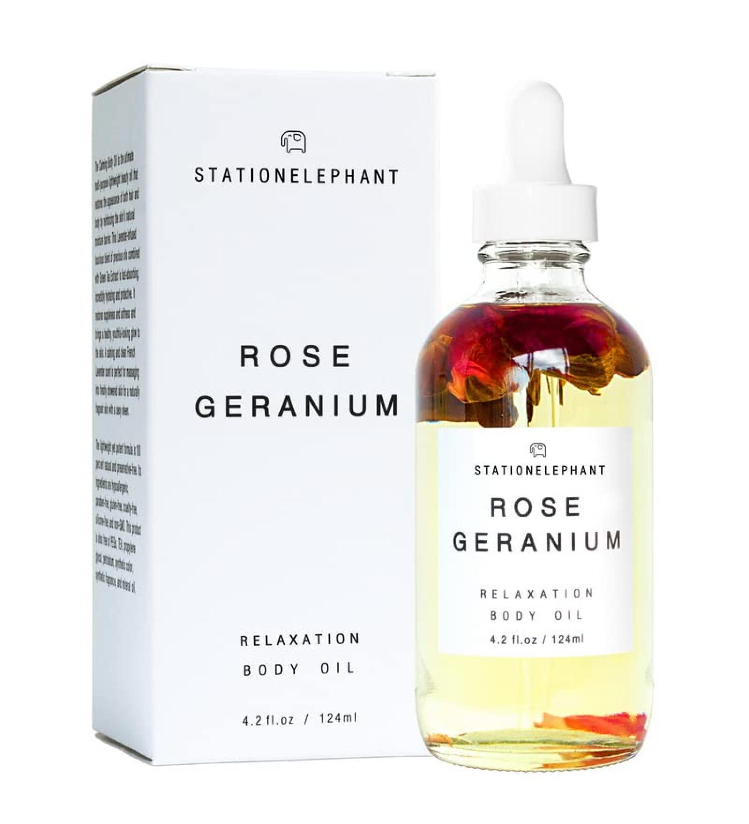 ROSE GERANIUM RELAXATION BODY OIL| All Natural Vegan Moisturizer| Rose SPA Massage Oil| Selfcare| Gift for her| Made in USA