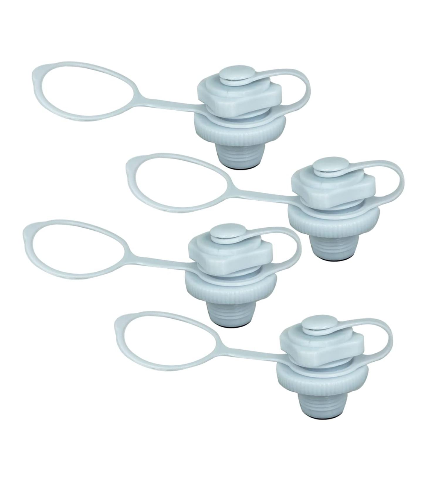 4Pcs Kayak Raft & Air Mattress Plug Replacement Set - White Spiral Air Valves for Inflatable Boats, Kayaks, and Airbeds - Buy Online on GoSupps.com