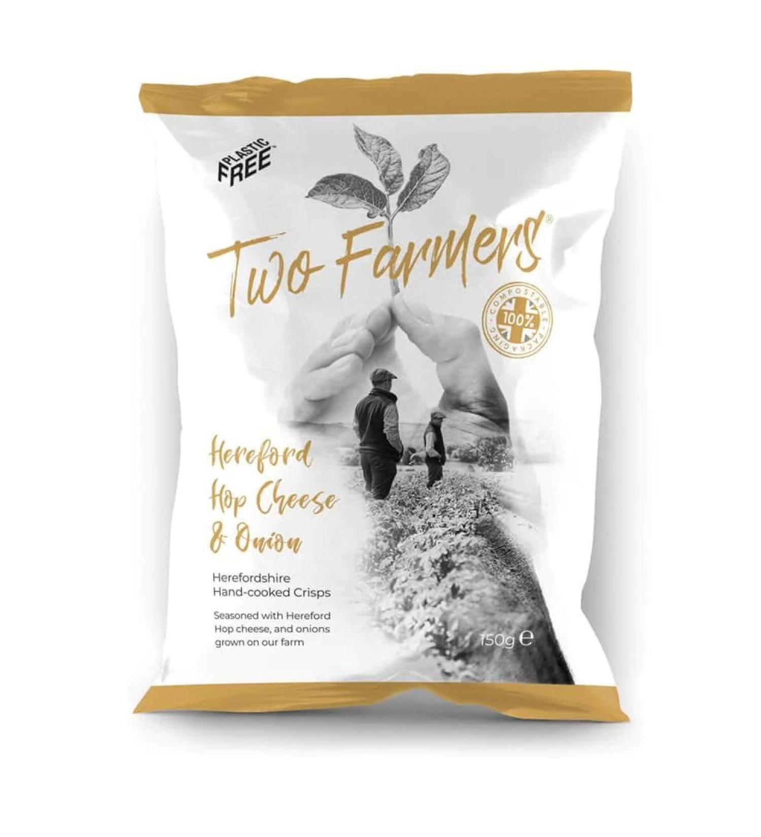 Two Farmers Natural Hereford Hop Cheese & Onion Crisps 150g Plastic Free