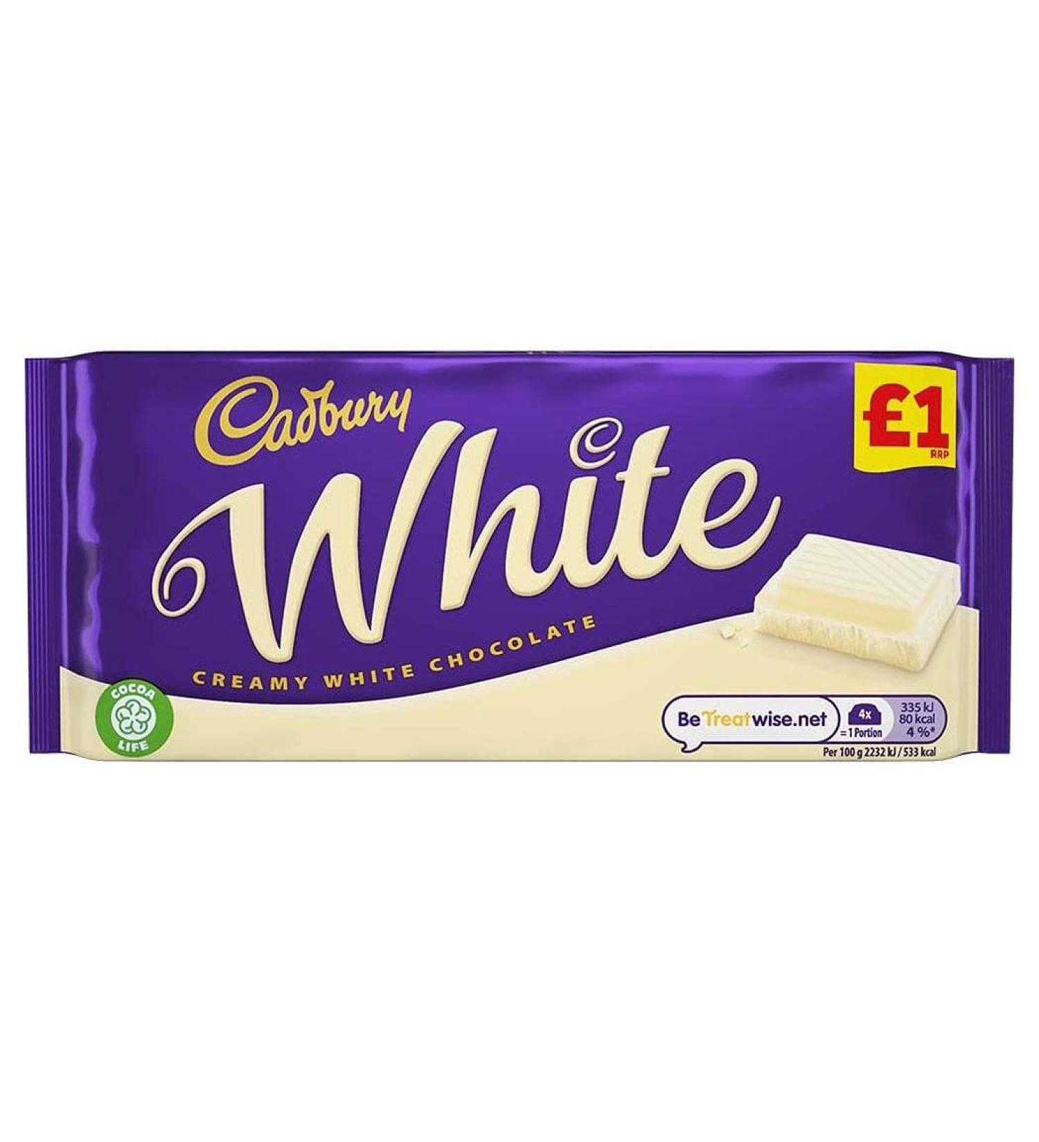 Cadbury Cadbury Chocolate Bar 90g (White Chocolate)