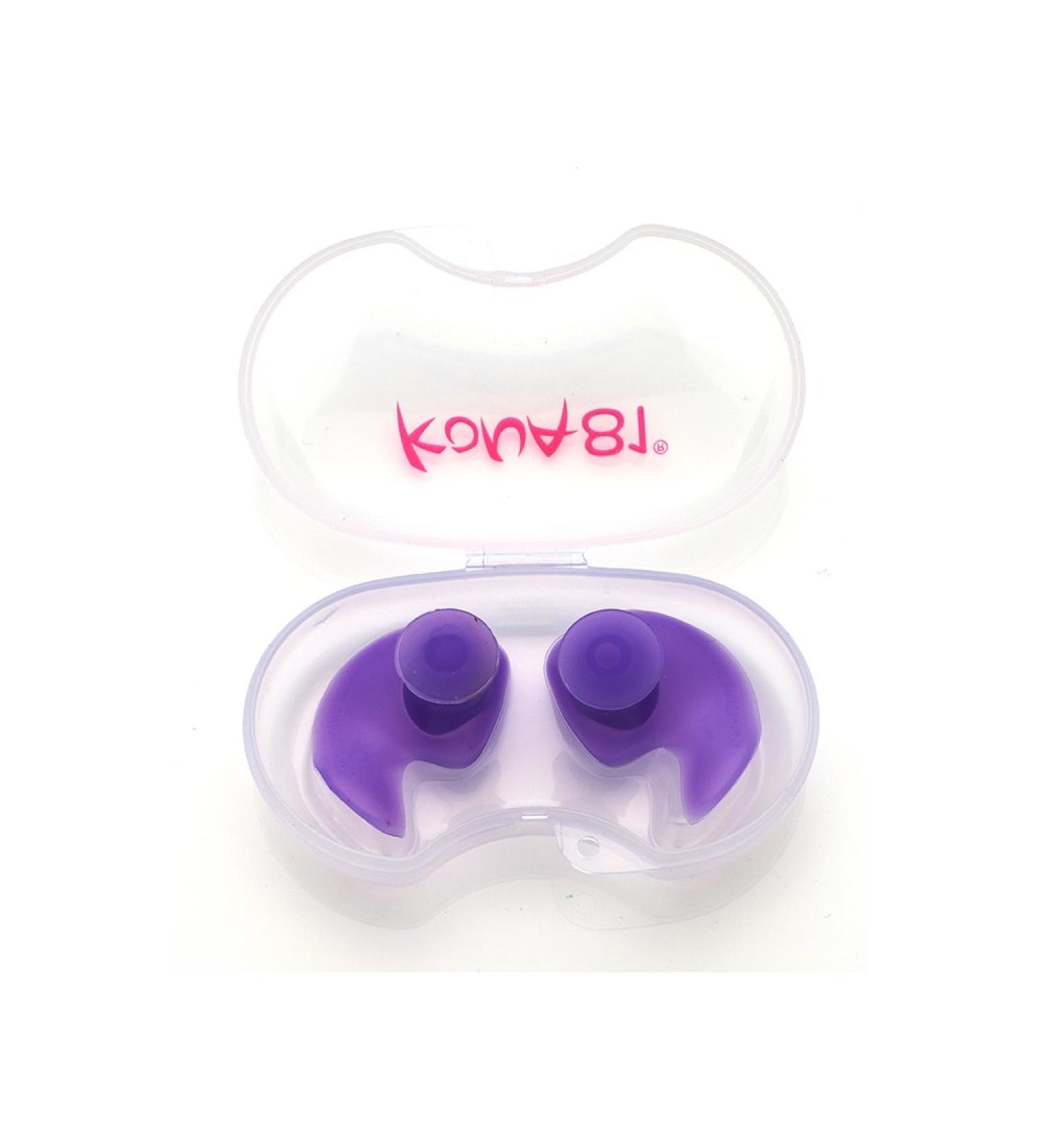 KONA81 Waterproof Ear Plugs with Storage Case - Chlorine-Proof, Soft & Lightweight - Purple - Adults, Men, Women, Children - Buy Online on GoSupps.com