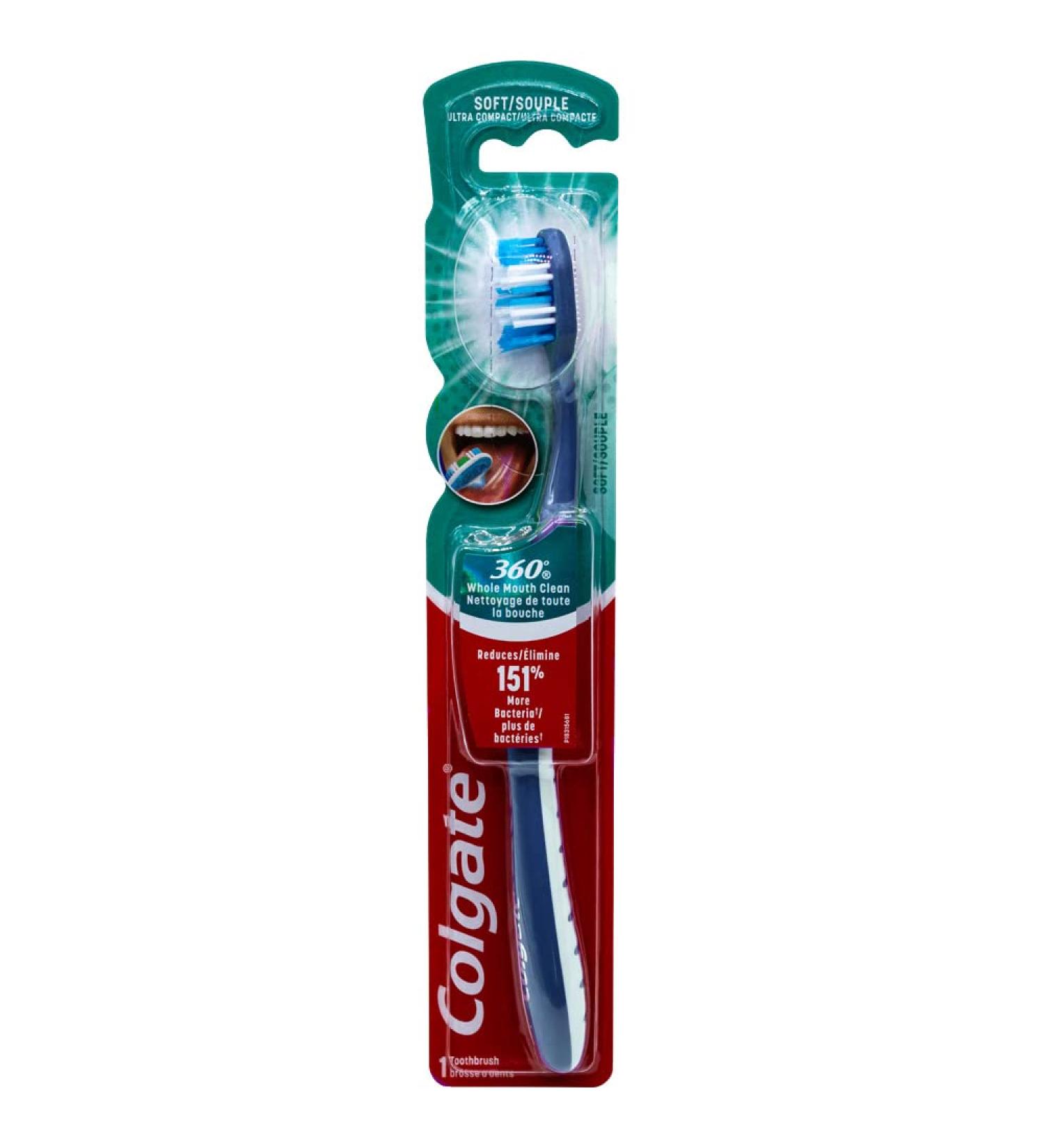 Colgate 360 Ultra Compact Toothbrush - Soft Bristles - 1 Count - Buy Online on GoSupps.com