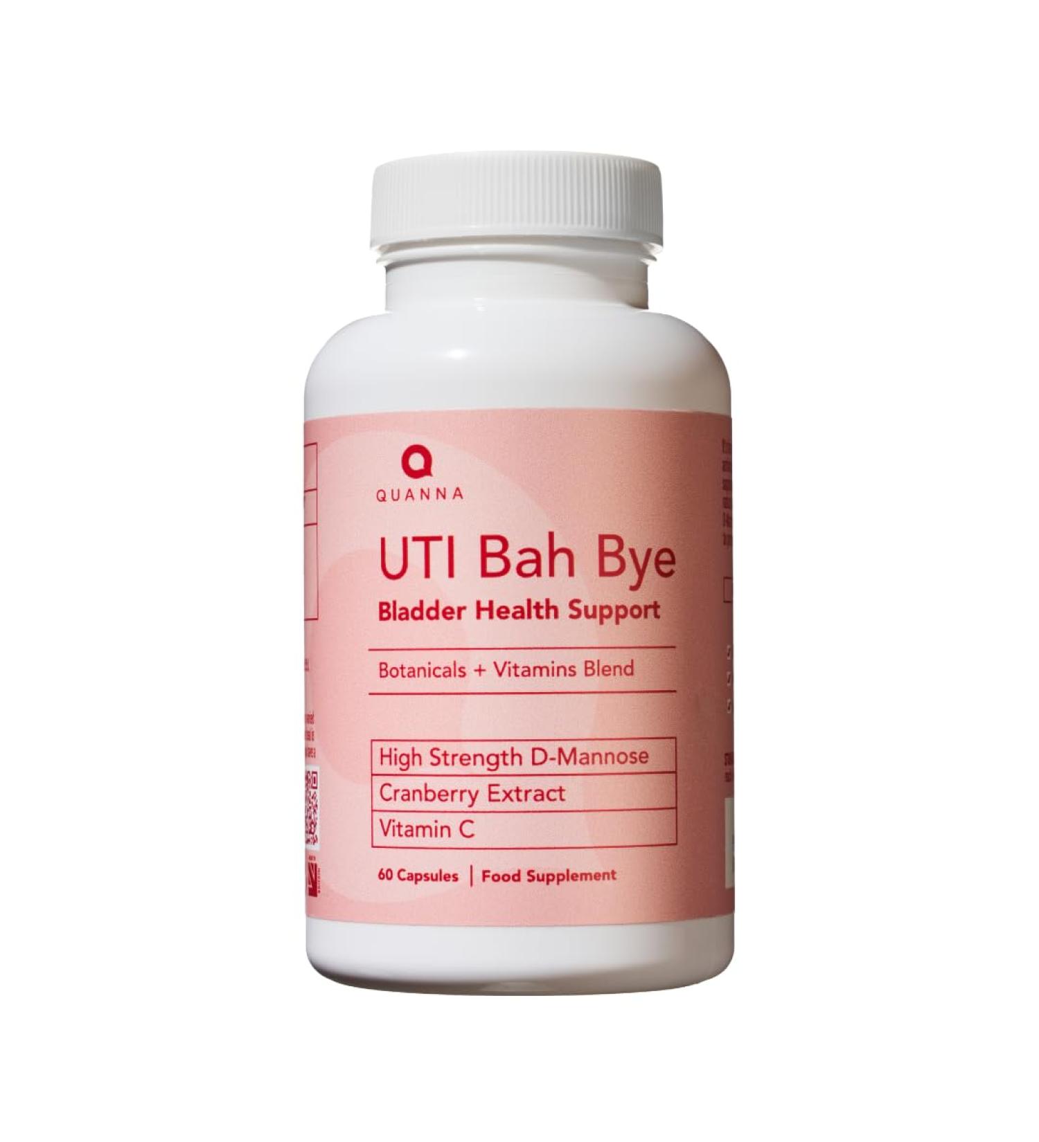 D Mannose & Cranberry Tablets for Urinary Infections | UTI Treatment for Women | Bladder & Cystitis Relief Supplements for Women | 60 Capsules | UK Manufactured - UTI Bah Bye | by Quanna - Buy Online on GoSupps.com