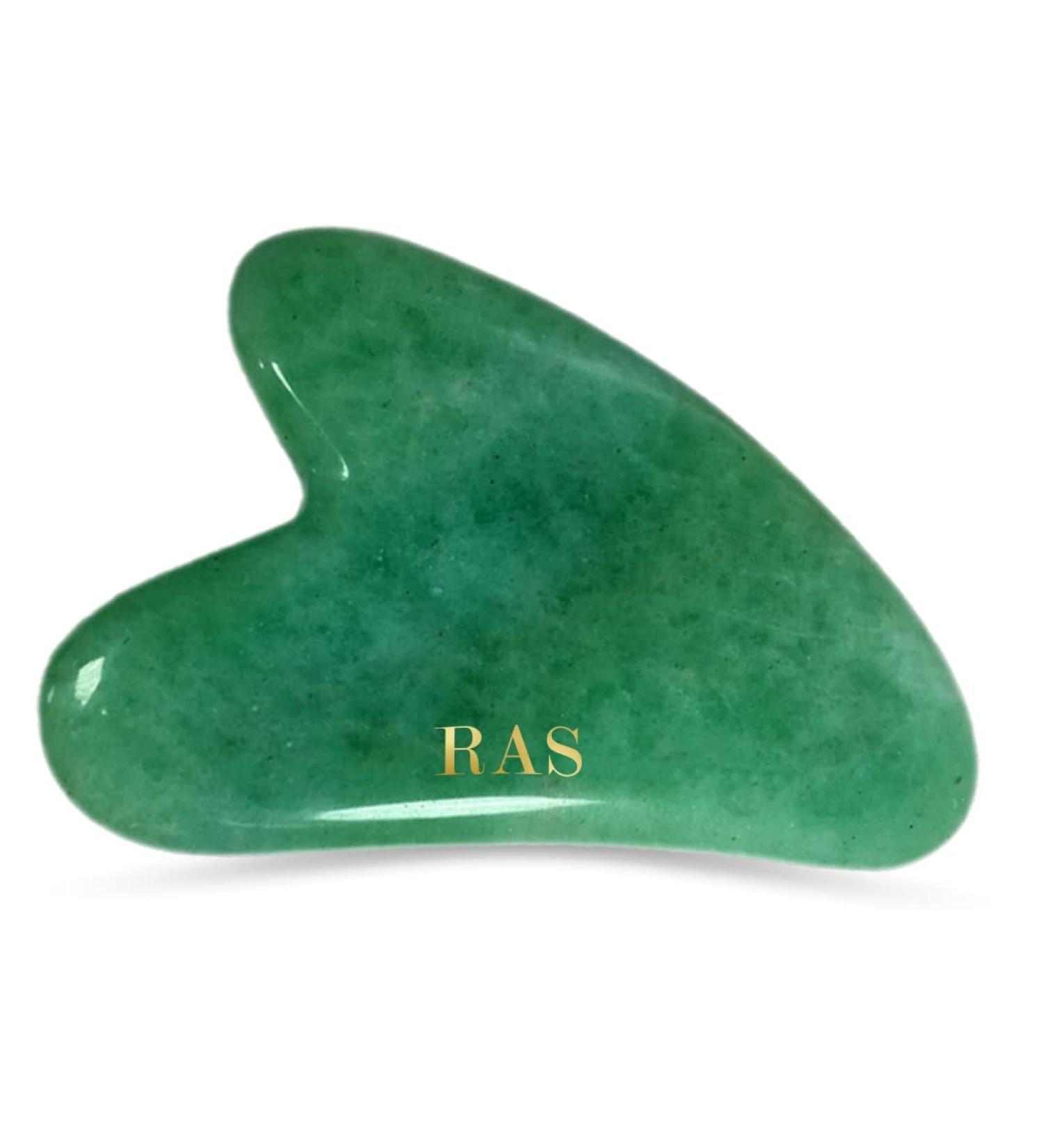 RAS LUXURY OILS Jade Gua Sha Face Lifting Massager - Sculpt Jaw Reduce Puffiness & Wrinkles Spa Acupuncture Tool - Relax Face Muscles - Buy Online on GoSupps.com