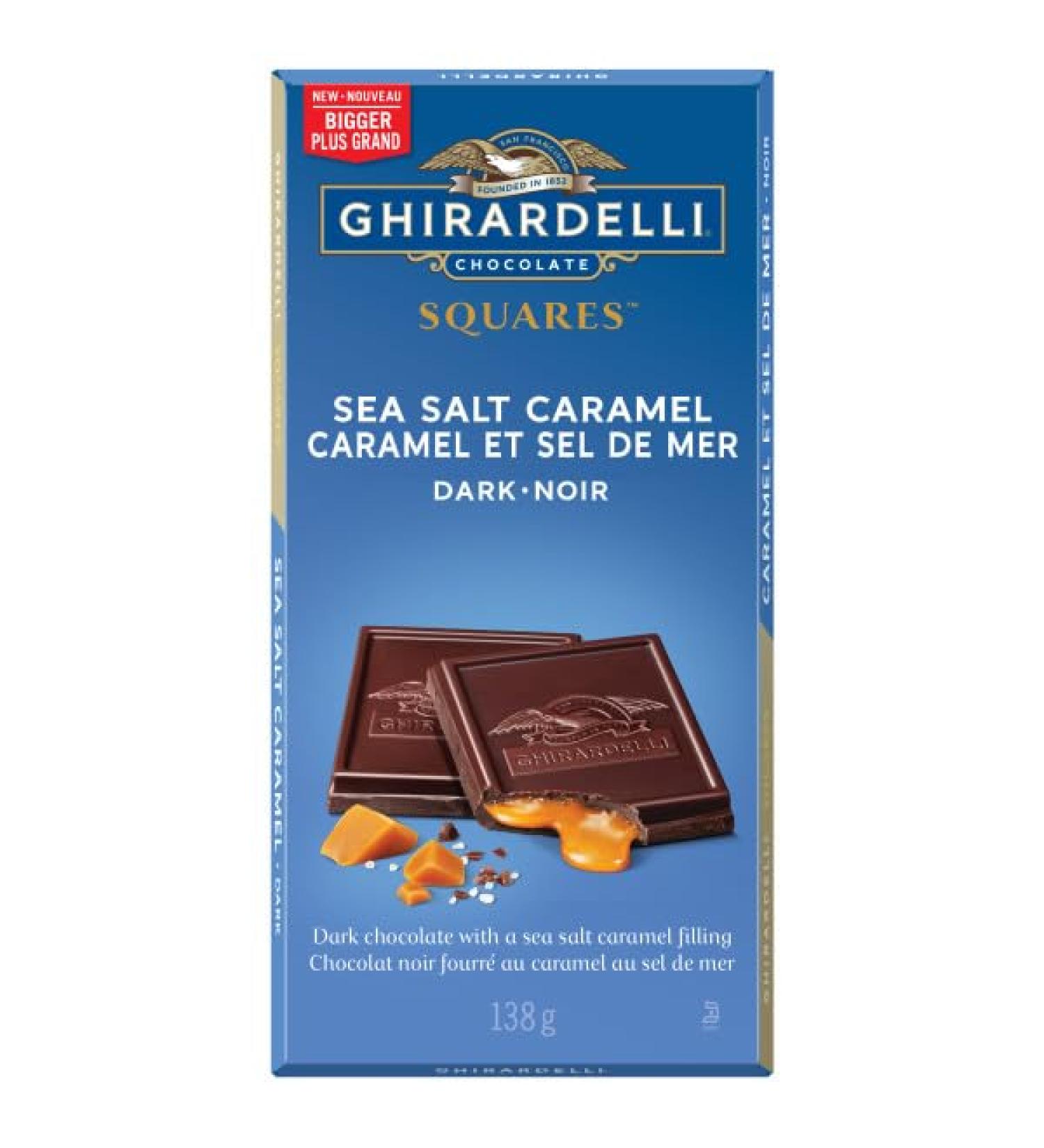GHIRARDELLI Dark Chocolate Caramel Sea Salt Bar 138g - Buy Online on GoSupps.com