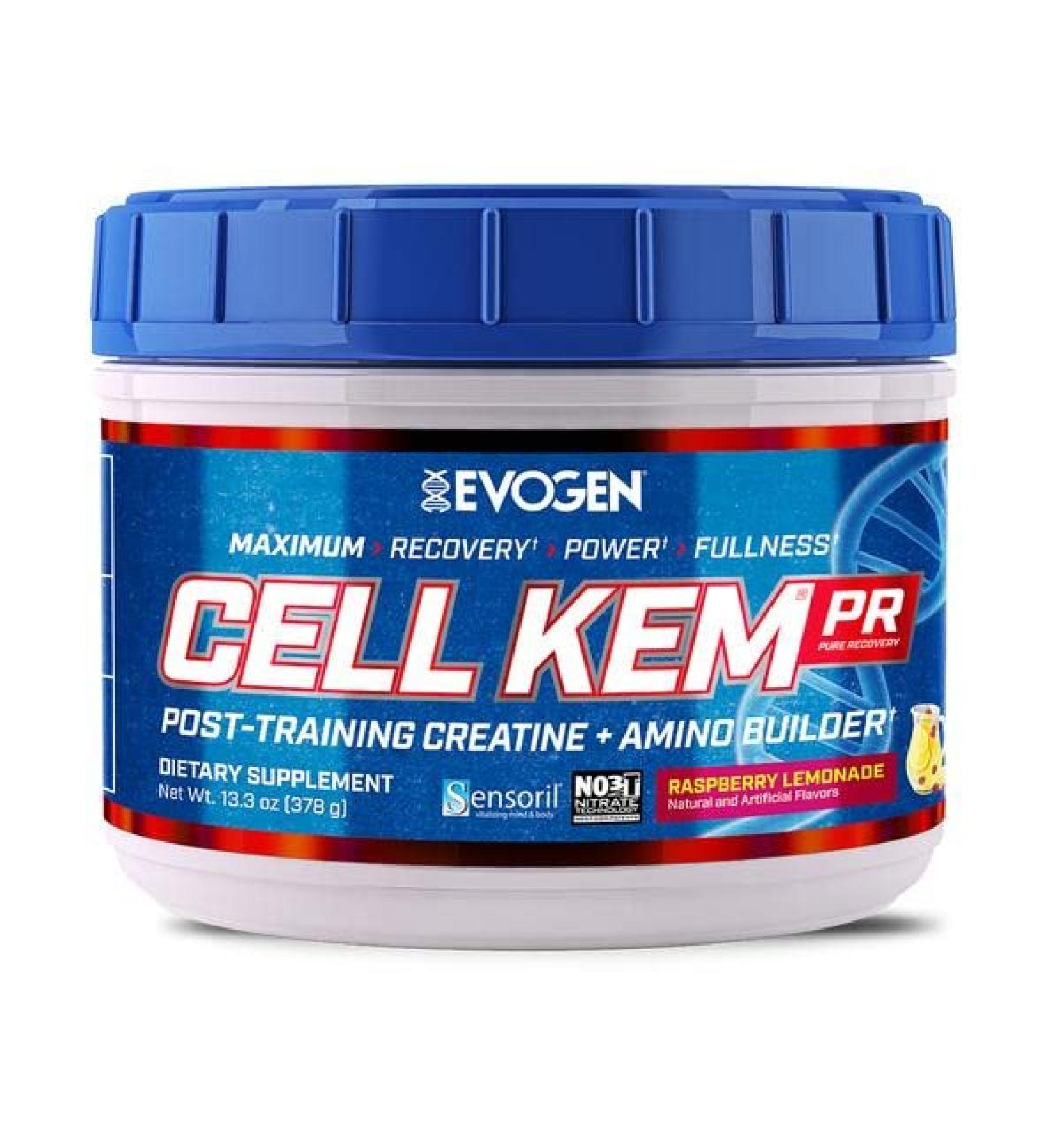 Evogen CellKEM PR | Post Workout, Essential Amino Acids, Creatine Nitrate, Sensoril Ashwagandha, Recovery | Raspberry Lemonade