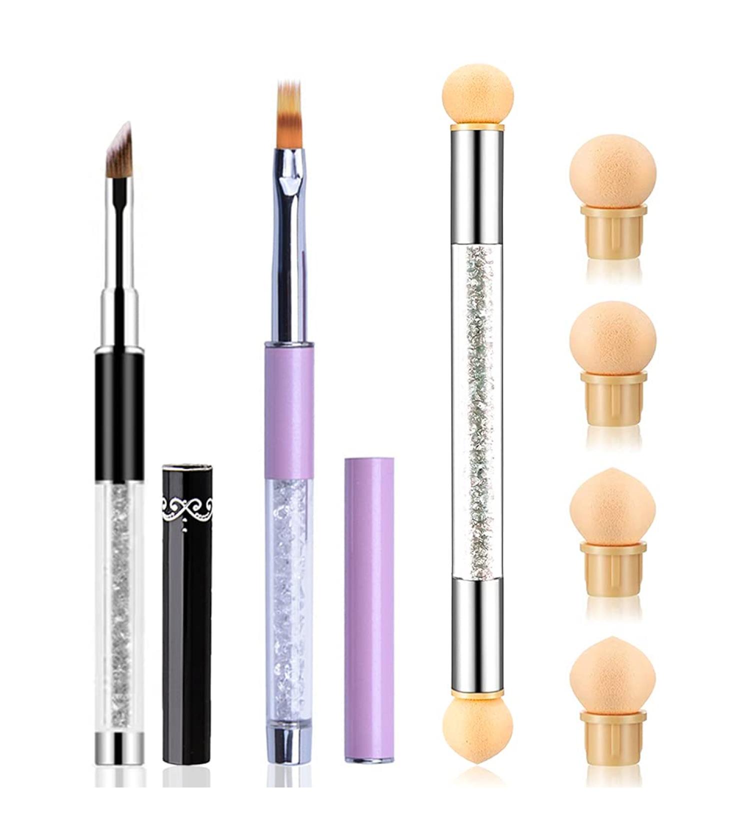 SILPECWEE 3Pcs Ombre Nail Brush Set - Acrylic Nail Art Gradient Brushes with 4pcs Replaceable Sponge Heads - Upgrade Your Nail Art Tools! - Buy Online on GoSupps.com