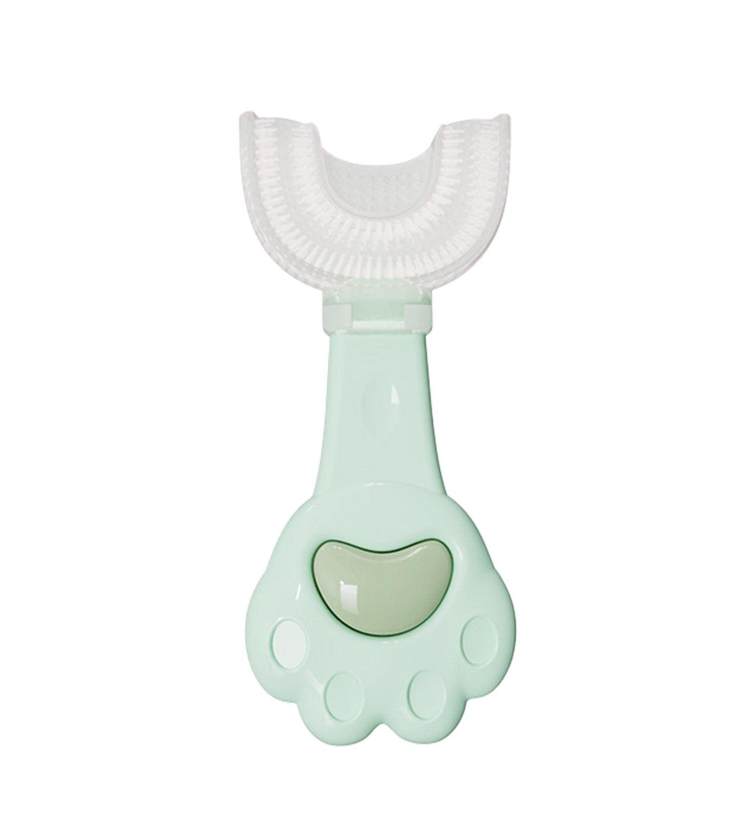 All Rounded U Shape Toothbrush Food Grade Toddler Toothbrush | Hangable Detachable Toothbrush Oral Cleaning Tools for Children 2-6 Years Cartey Green 1 count (Pack of 1) - Buy Online on GoSupps.com