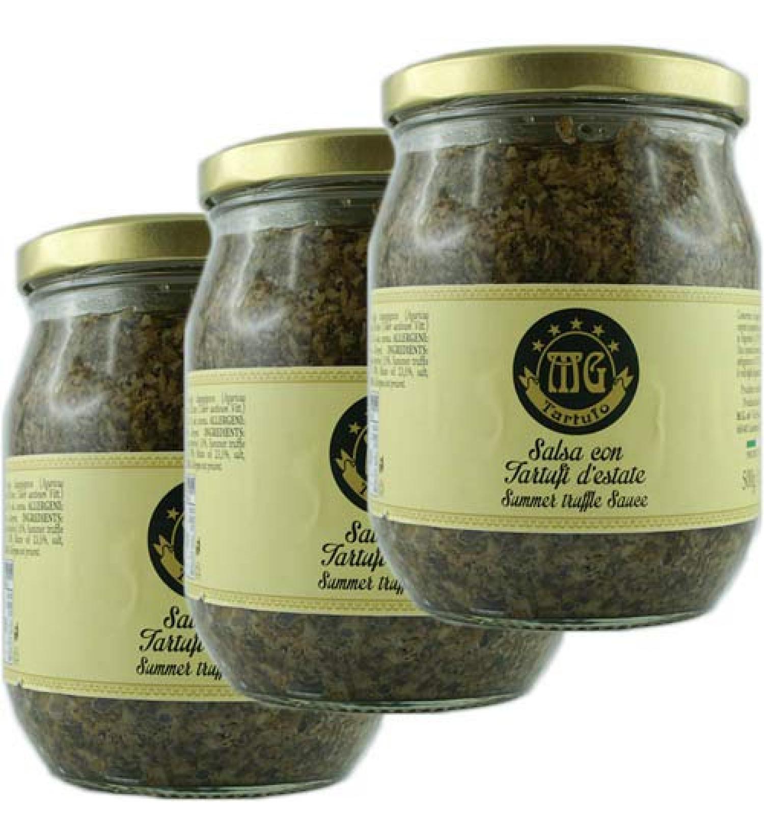 3x MG Tartufo Salsa con Tartufi Neri d estate"Cream with black summer truffle" 500 g