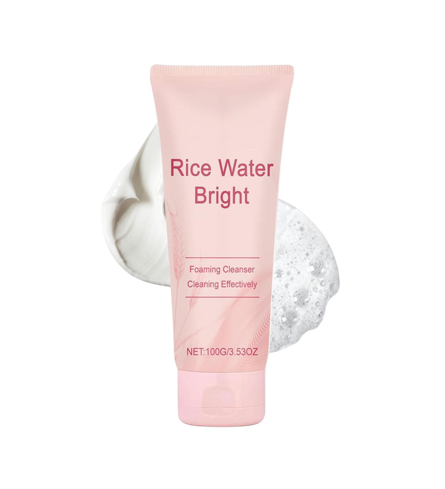 Rice Water Bright Facial Cleansing Foam Korean Face Cleanser Face Cleansing Foam Rice Water Moisturizing Foaming Cleansing and Brightening Korean Skin Care (1) - Buy Online on GoSupps.com