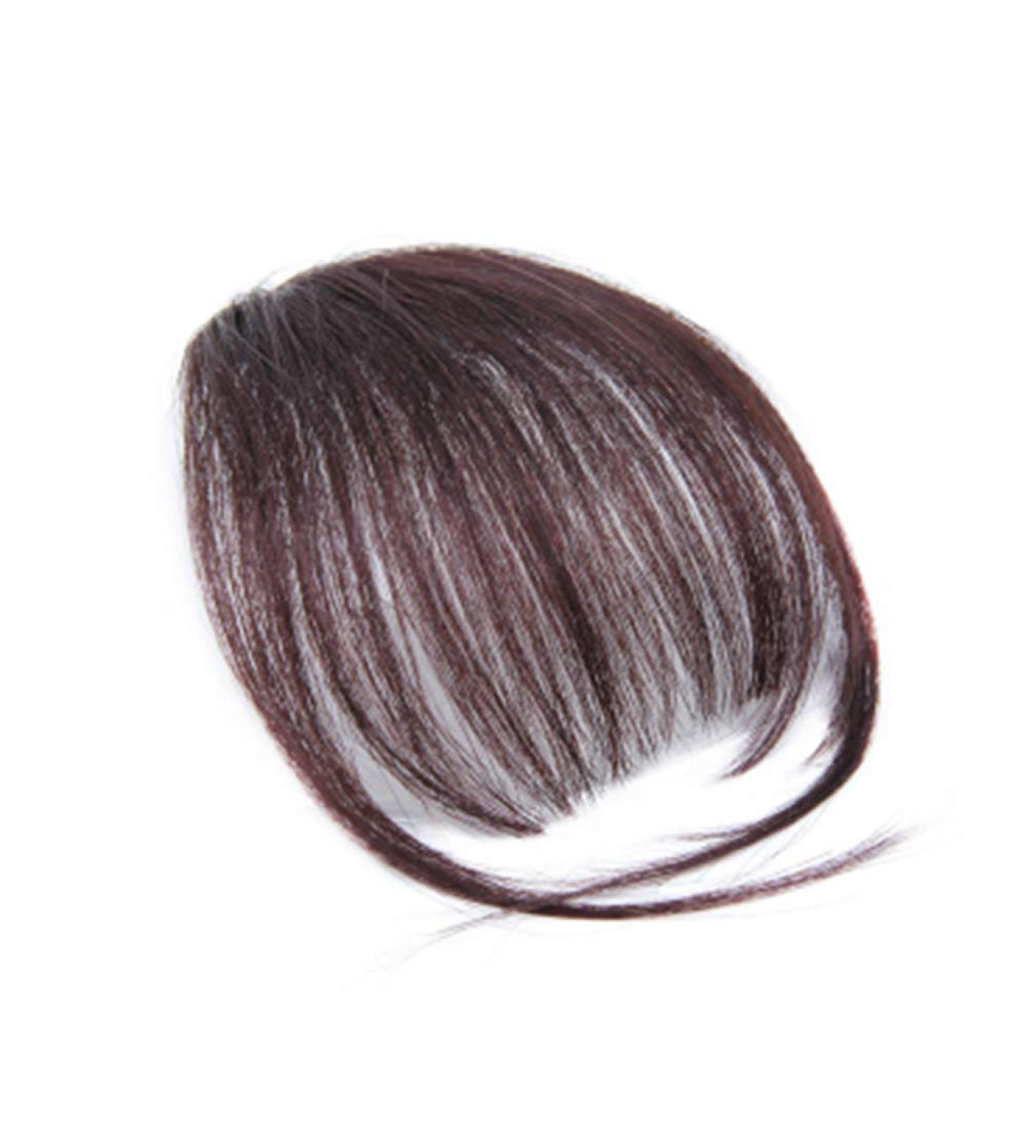 FRCOLOR Clip-In Hair Bangs Extensions | Dark Forehead Synthetic Fringe Hairpiece for Instant Style - Buy Online on GoSupps.com