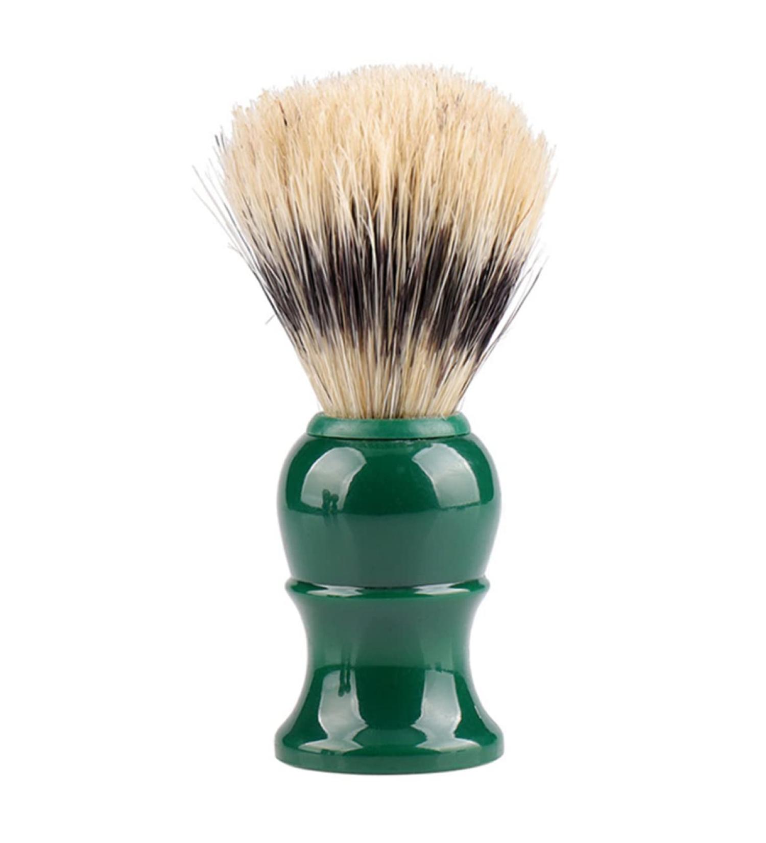 Premium Green Hair Shaving Brush | Bristle Safety Neck Sweep & Beard Grooming - International Shipping Available - Buy Online on GoSupps.com